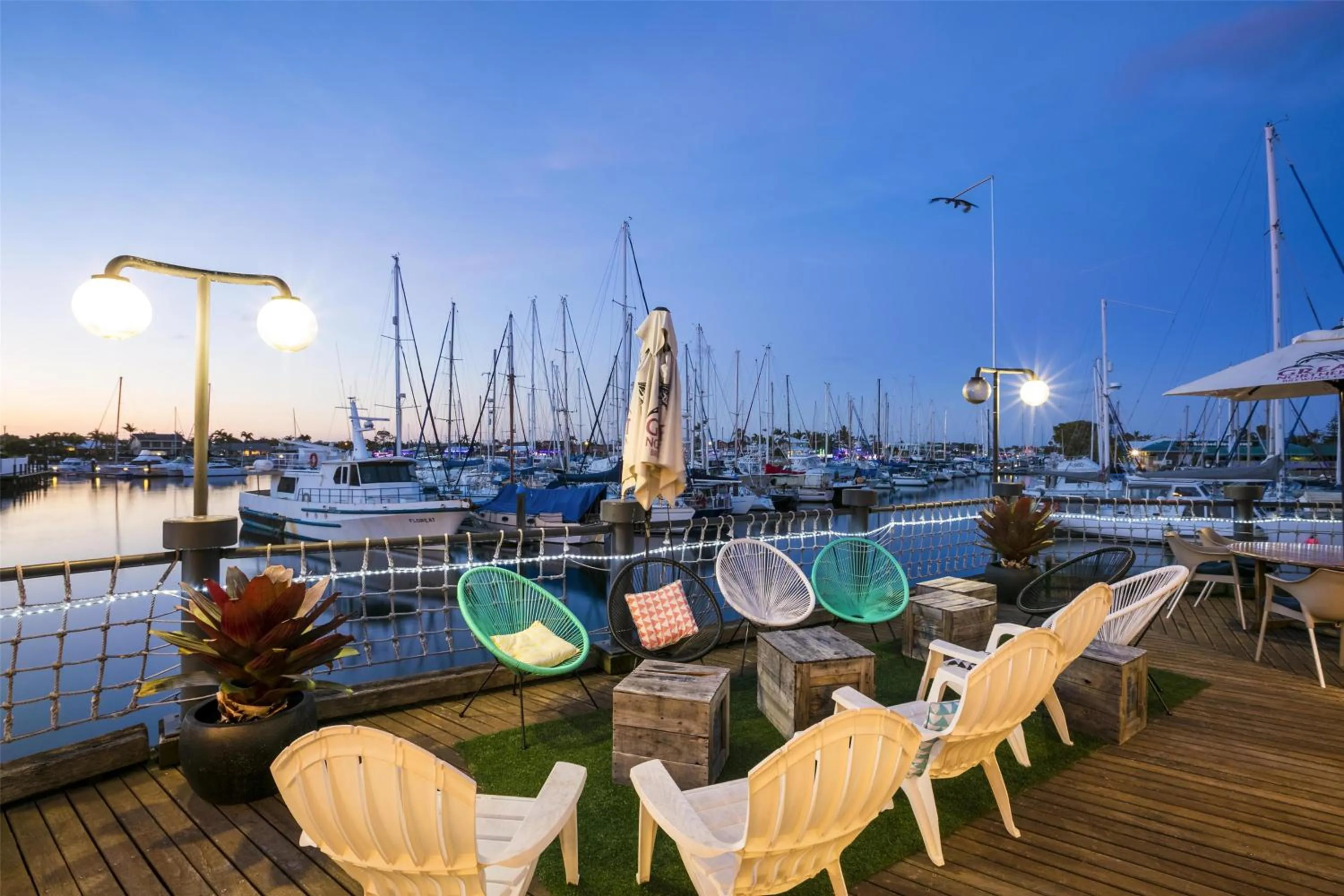Seating area in Nightcap at Kawana Waters Hotel