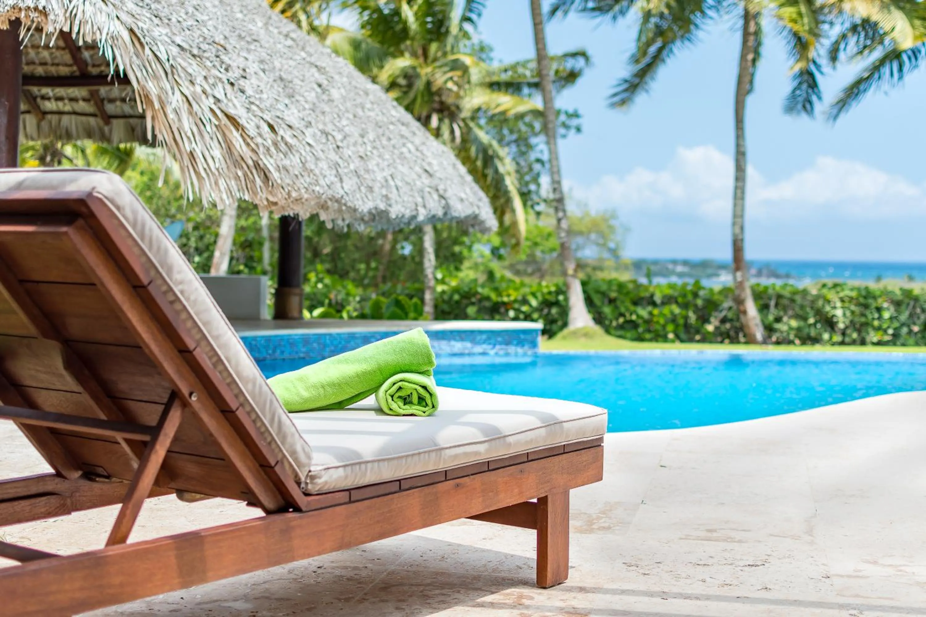 Pool view in Unique Villa with Ocean and River Views - Staff & Golf Carts