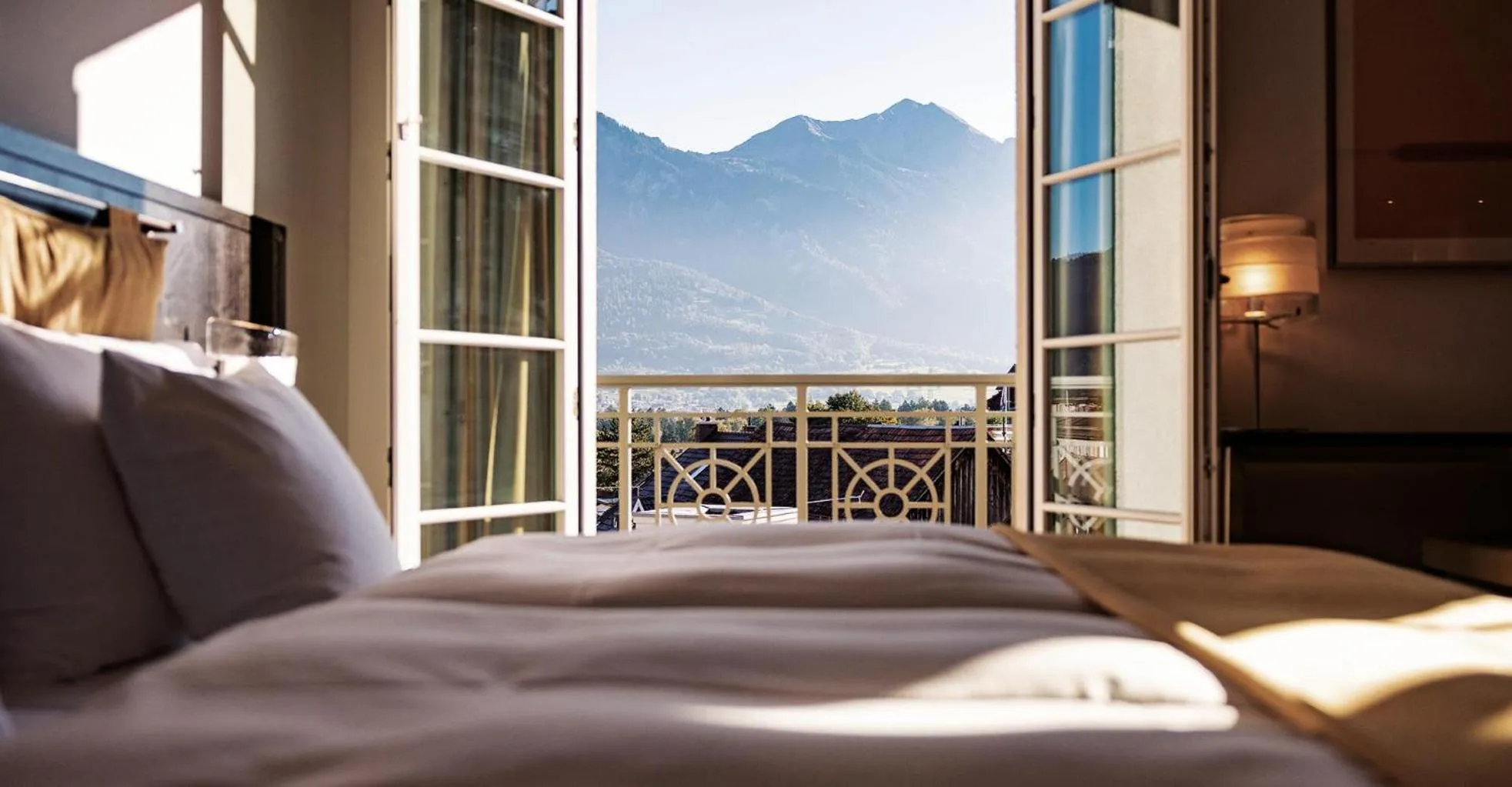 Natural landscape, Bed in Sorell Hotel Tamina Bad Ragaz