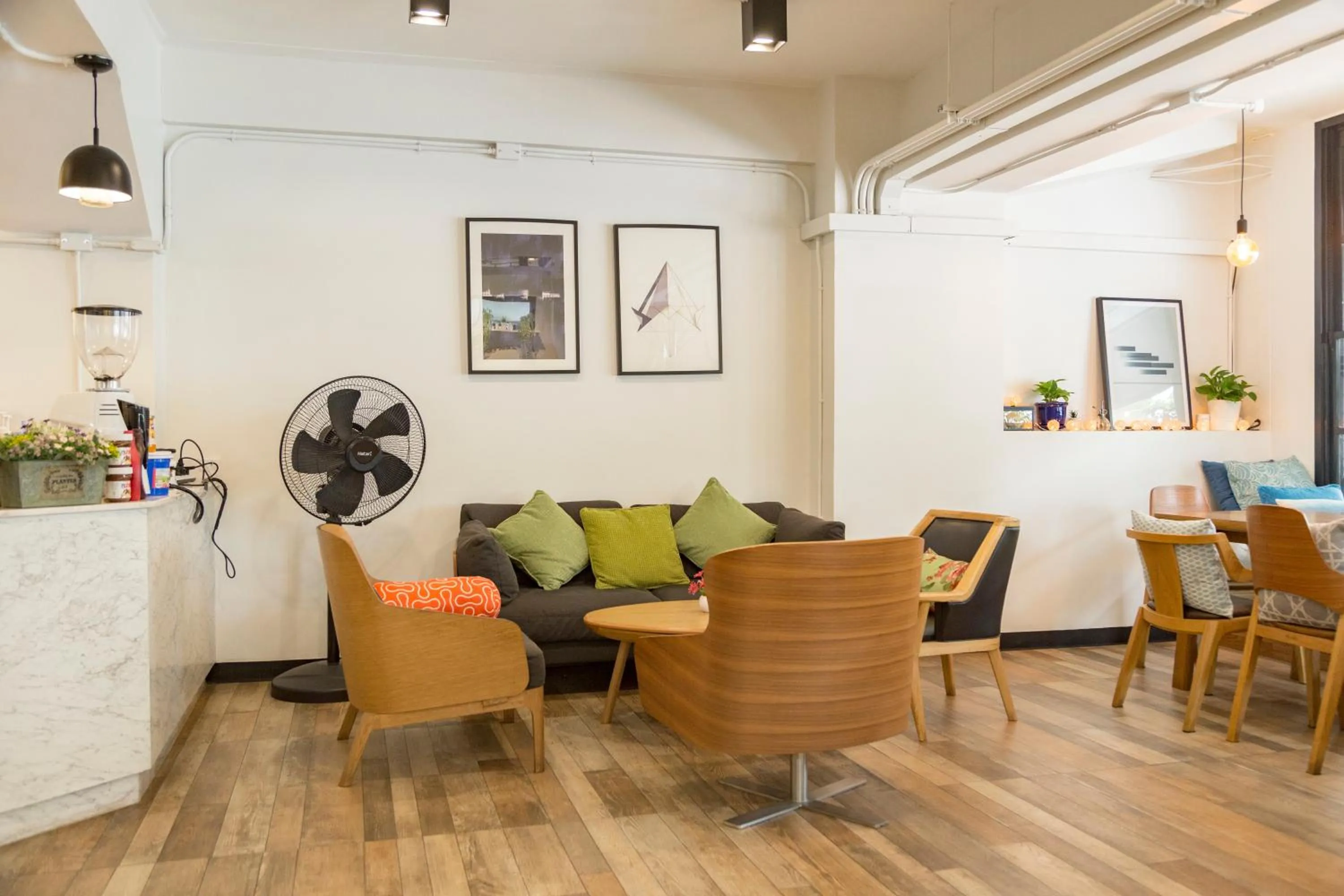 Seating area in T Hostel @ Victory Monument