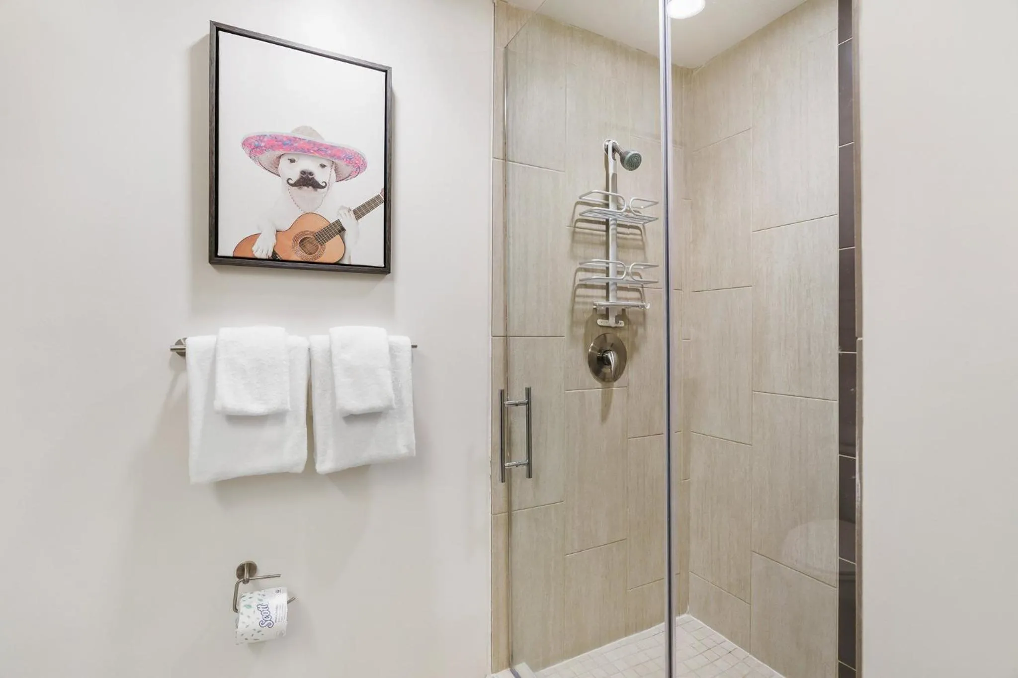 Shower in Lodgeur Midtown, Houston - close to Downtown & Texas Medical Center