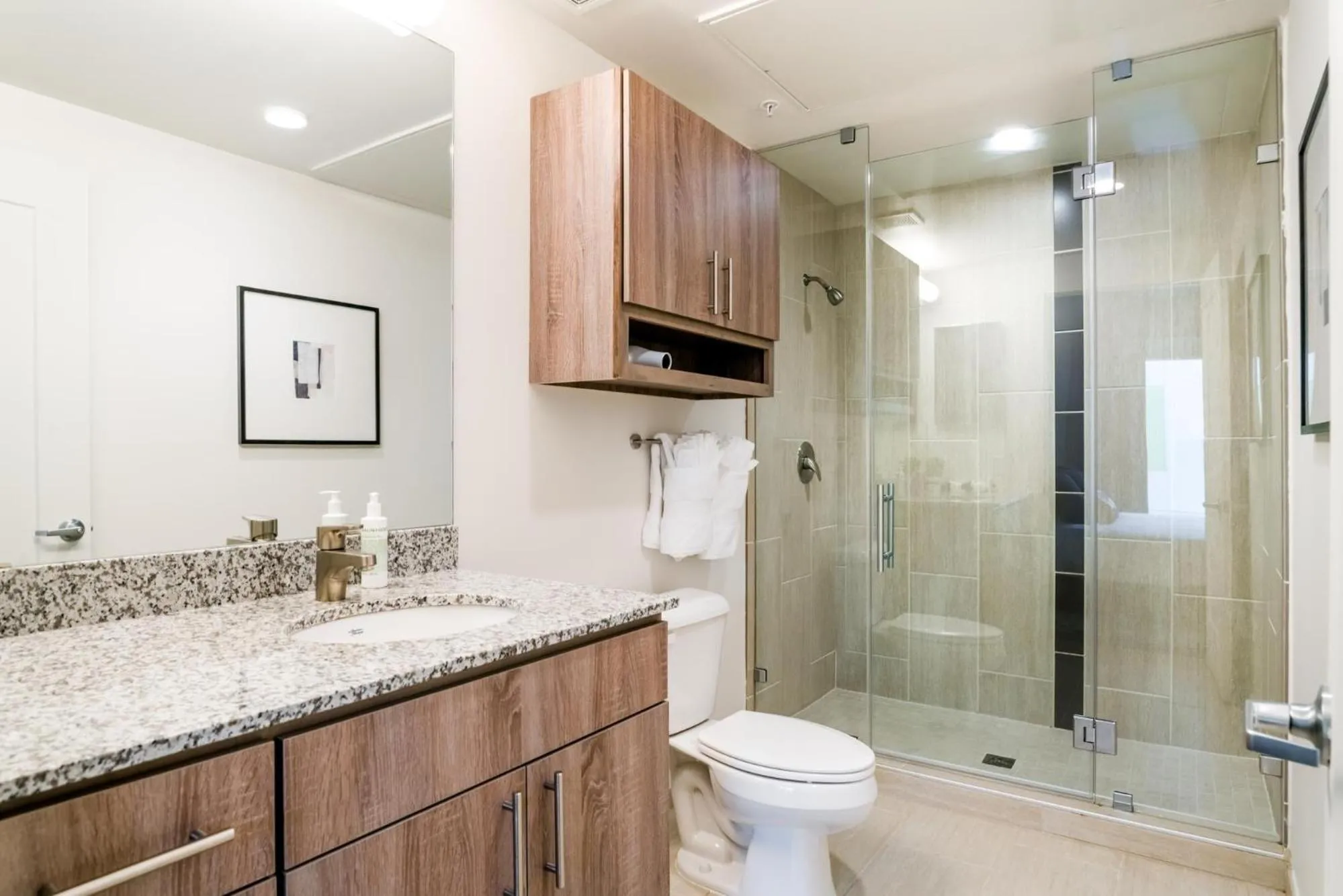 Shower in Lodgeur Midtown, Houston - close to Downtown & Texas Medical Center