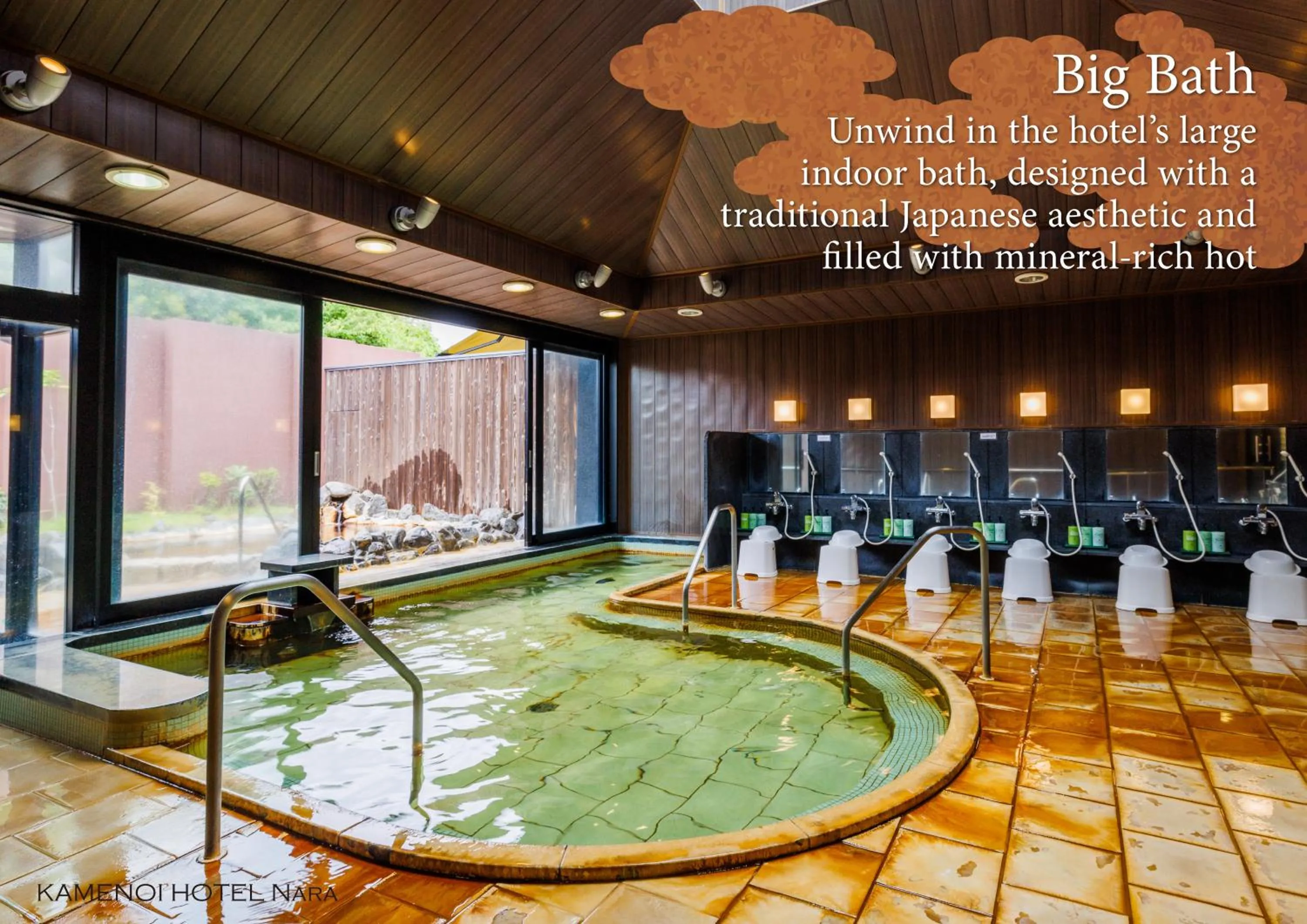 Hot Spring Bath in KAMENOI HOTEL Nara