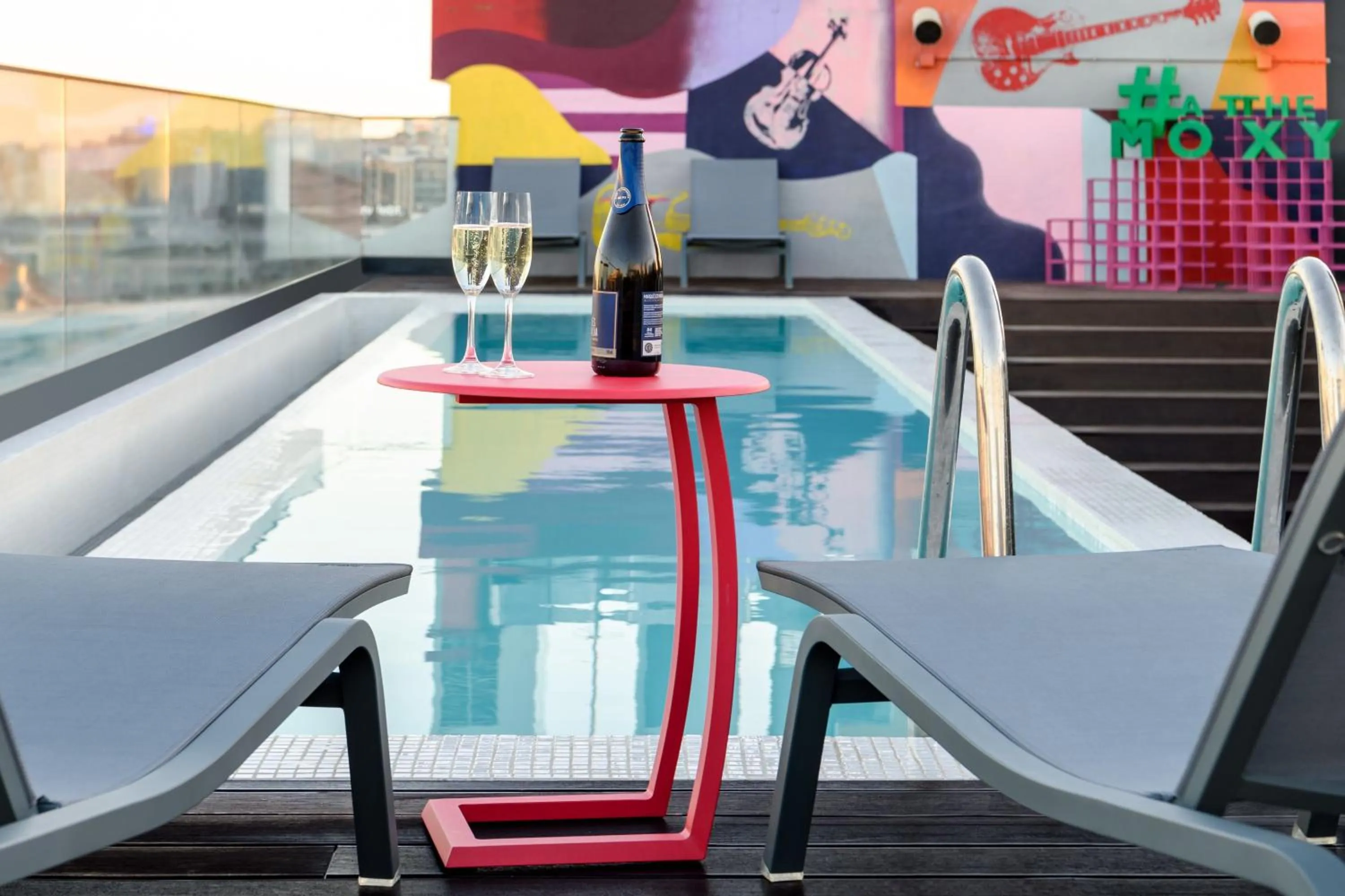 Swimming pool in Moxy Lisbon City