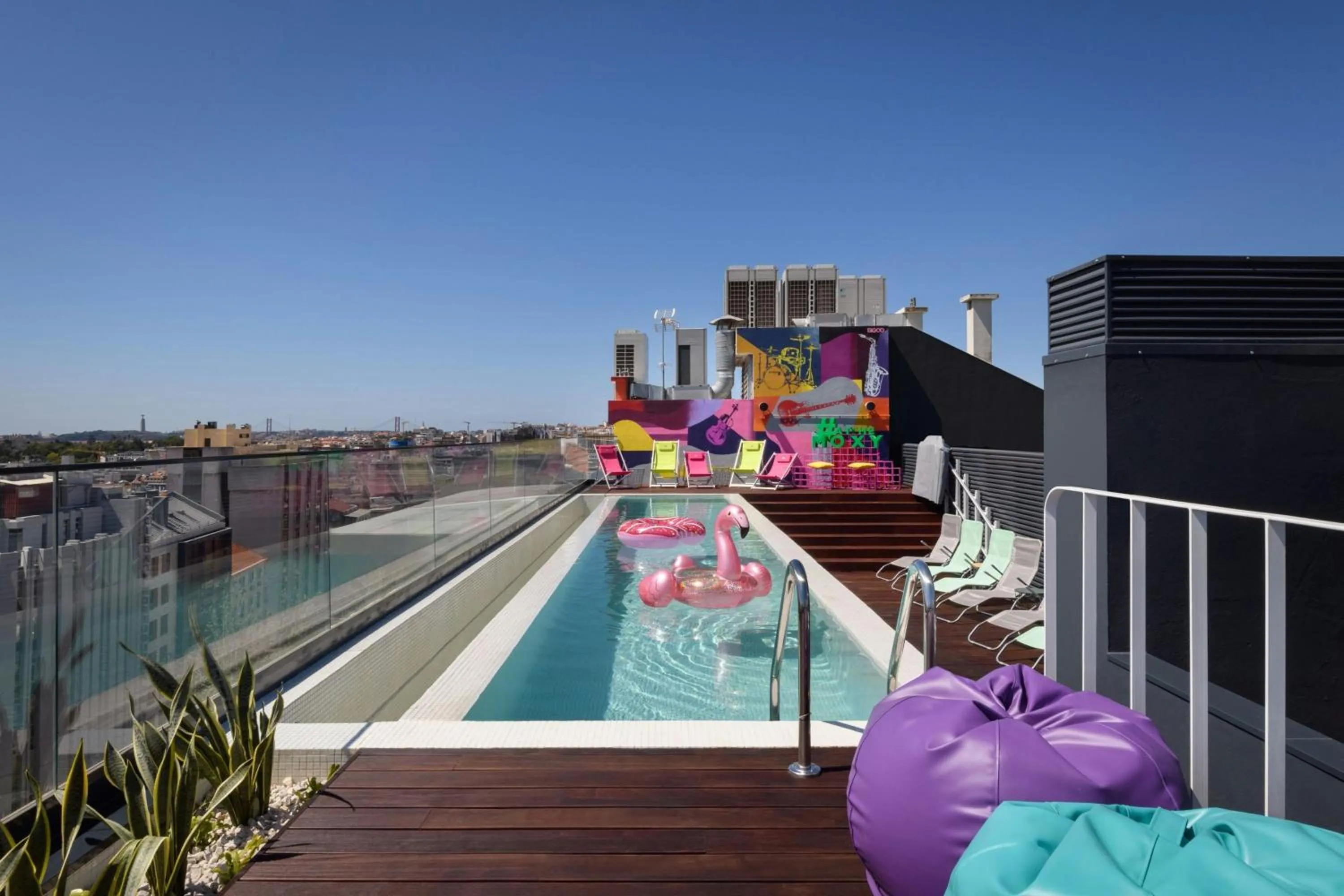 Swimming pool in Moxy Lisbon City