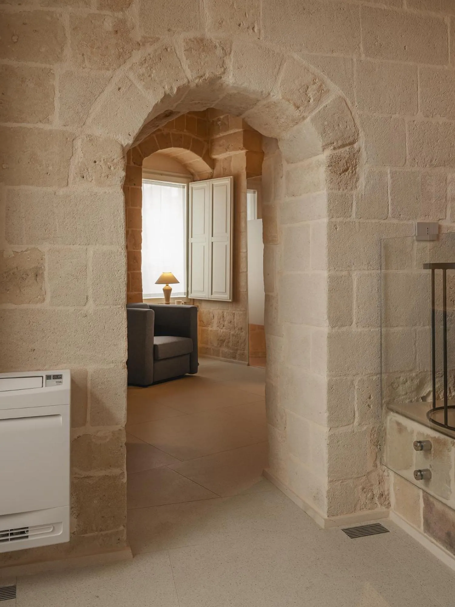 Seating area in Palazzo Degli Abati
