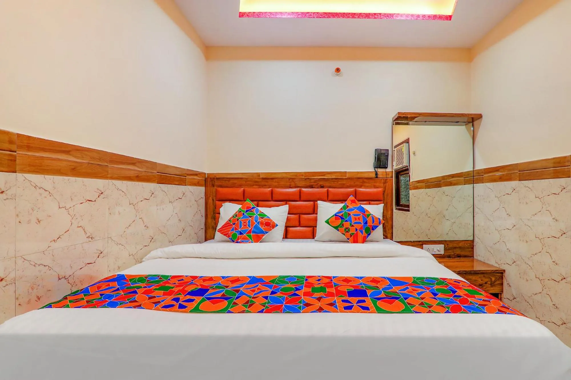 Bedroom, Bed in FabHotel Shree Galaxy