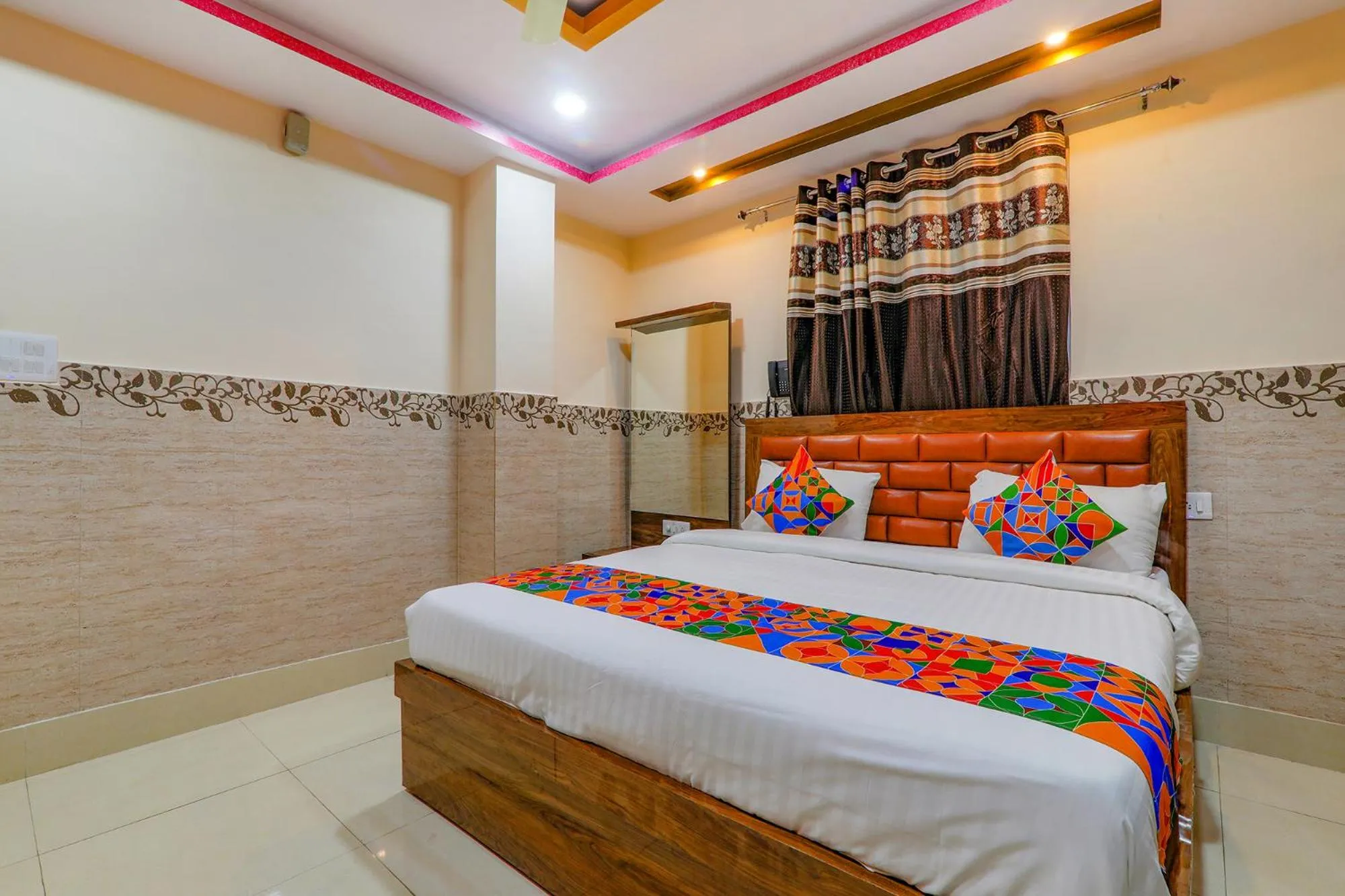 Bedroom, Bed in FabHotel Shree Galaxy