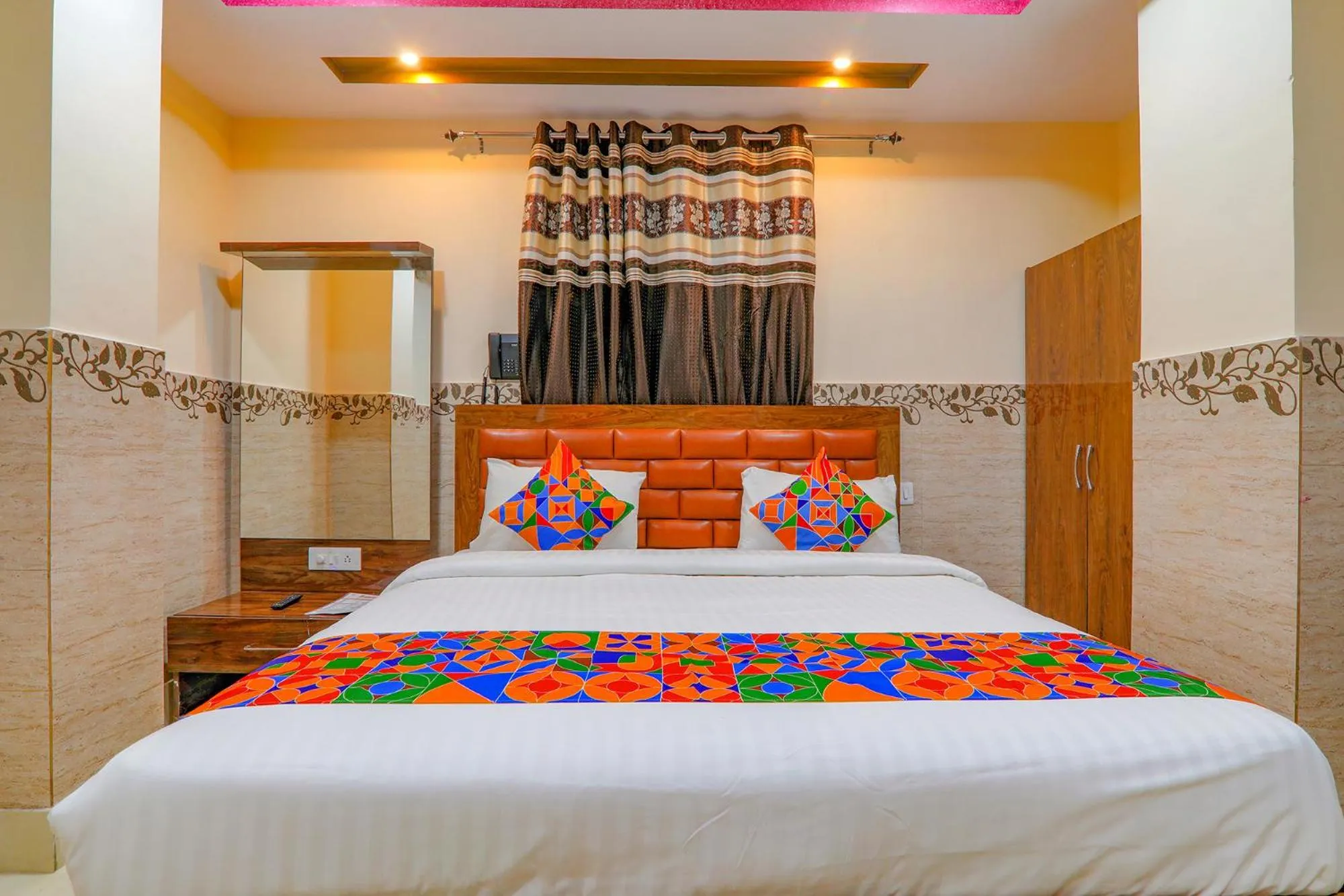 Bedroom, Bed in FabHotel Shree Galaxy