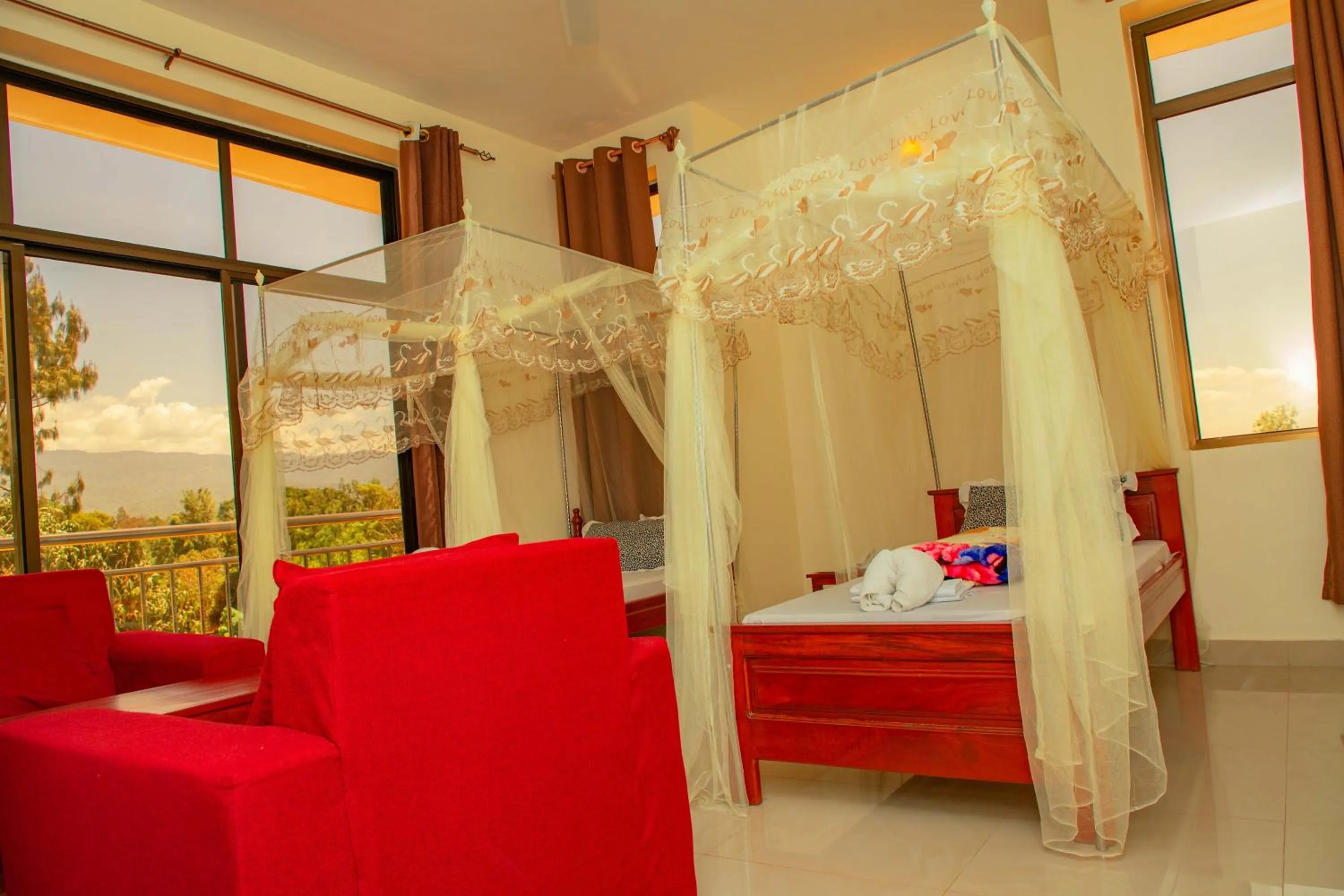 Bed in Kilimanjaro White House Hotel