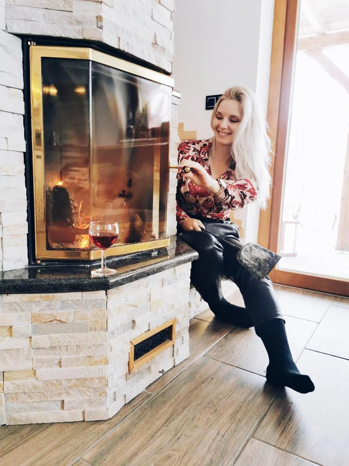 fireplace in Vineyard cottage Matej