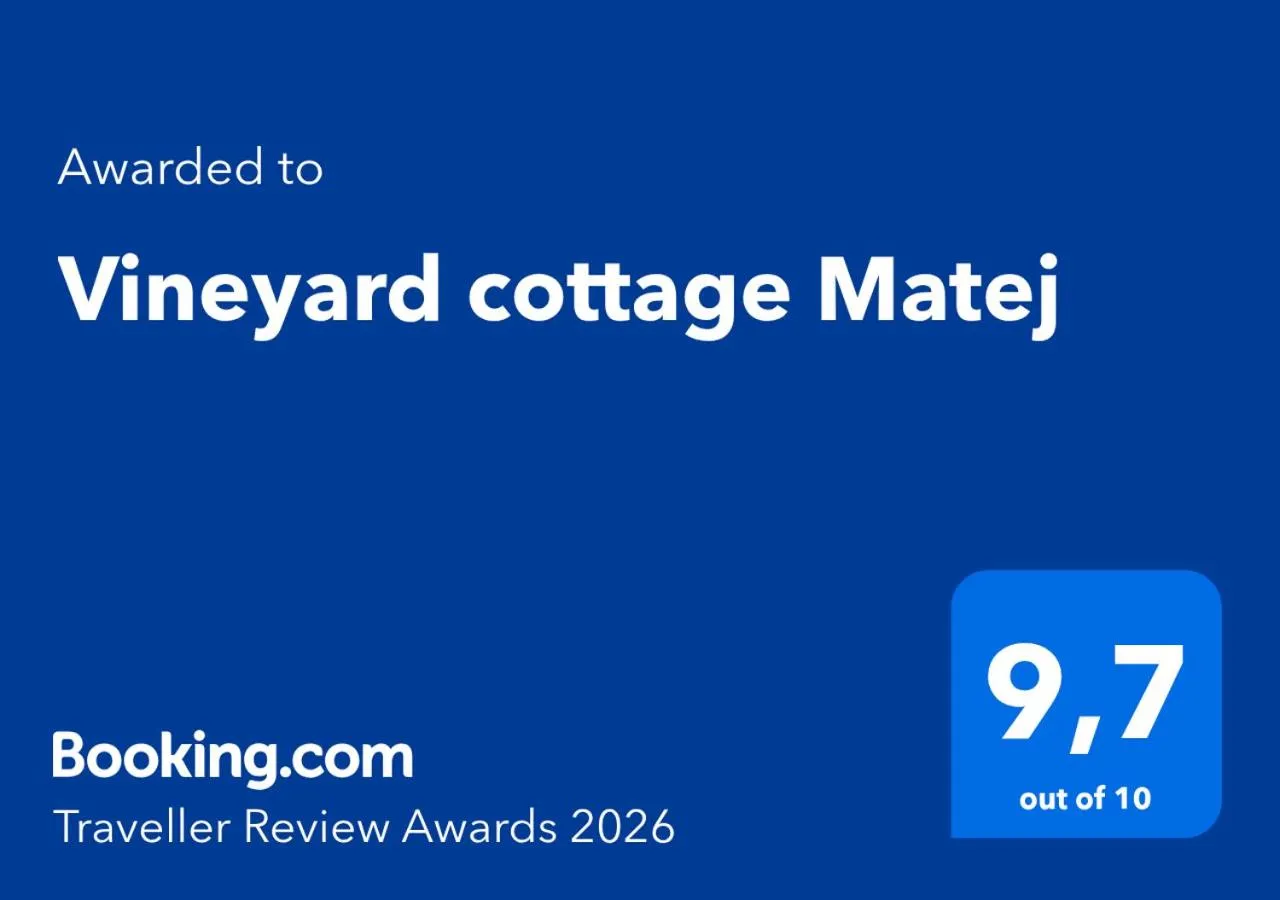 Certificate/Award in Vineyard cottage Matej