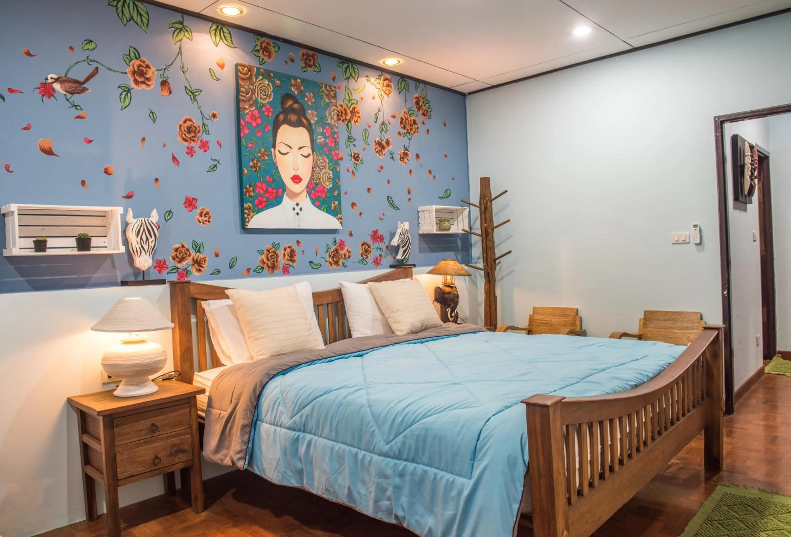 Bed in Dream Garden Villa Hotel Night Bazaar ChiangMai