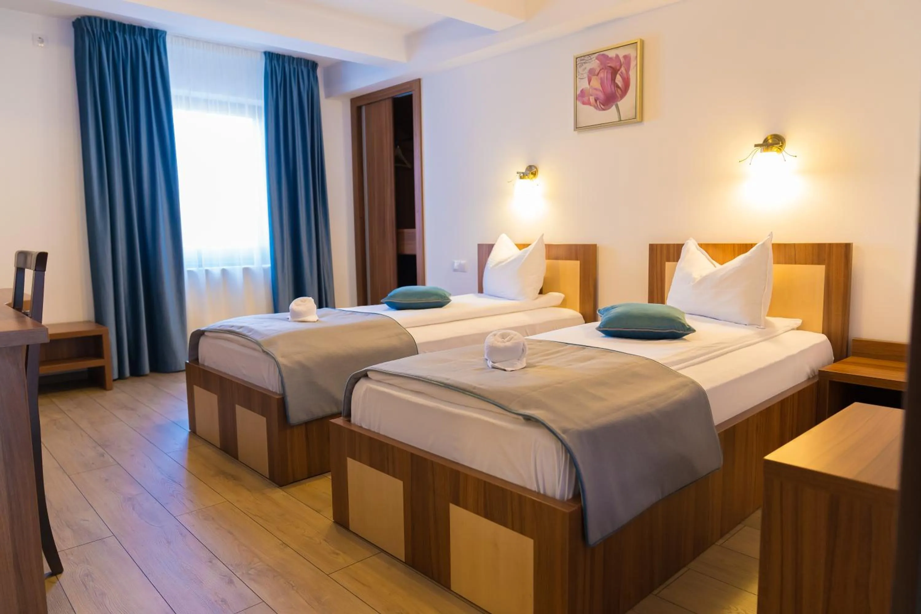 Bed in Pensiunea Transilvania