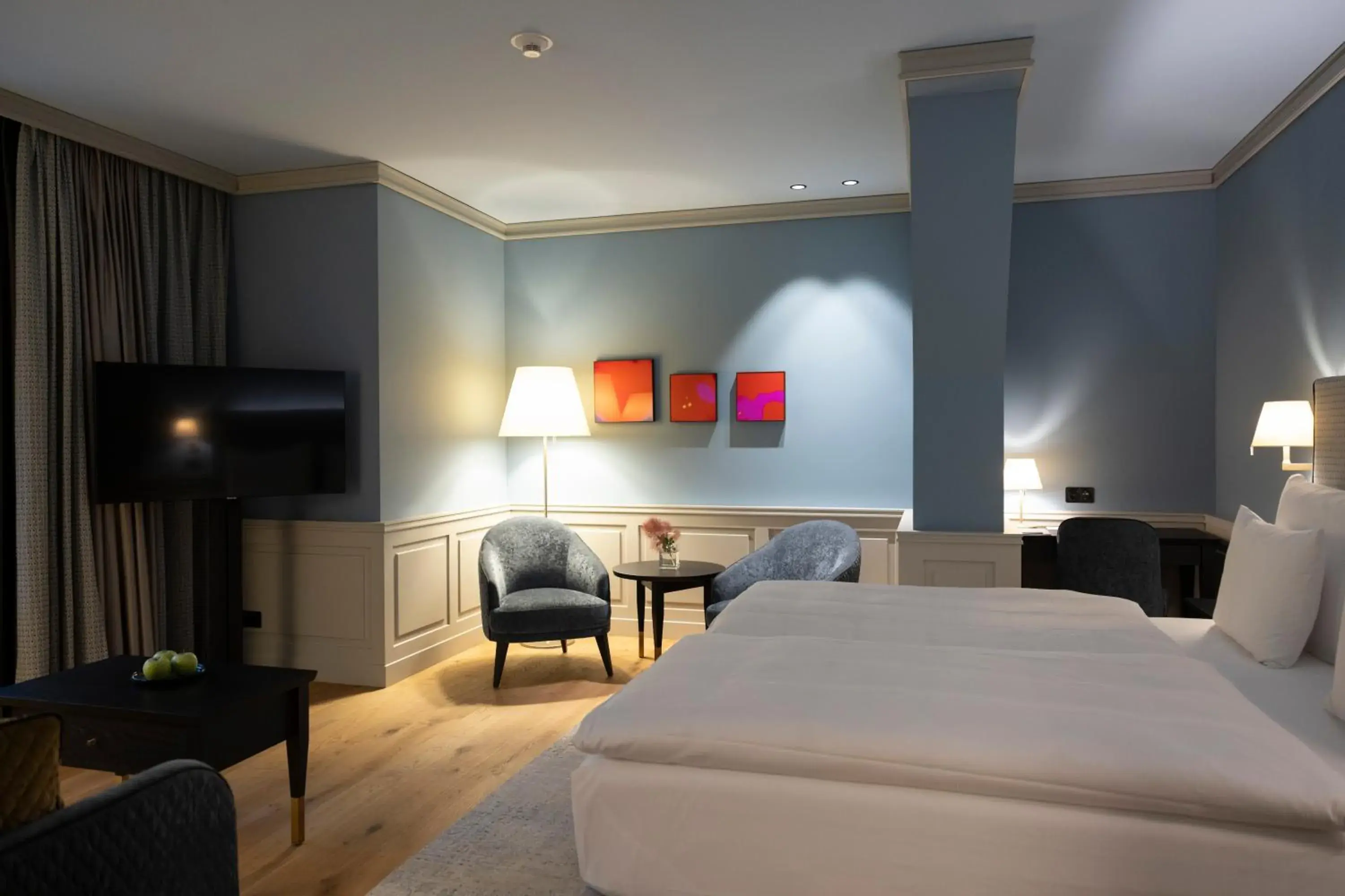 Bedroom, Bed in Cresta Palace Celerina St Moritz Ski In and Ski Out Bedroom, Bed in Cresta Palace Celerina St Moritz Ski In and Ski Out