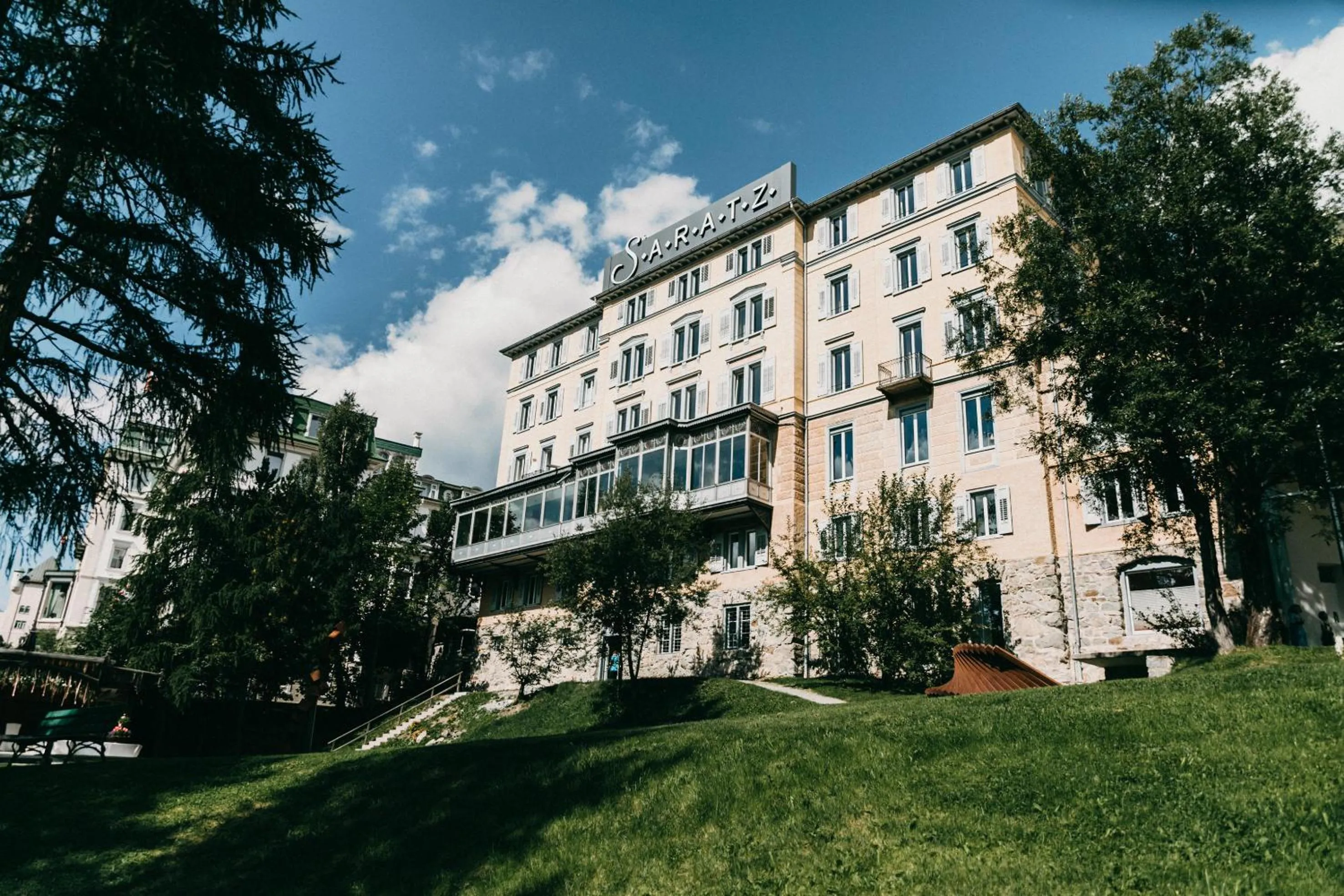 Property building in Hotel Saratz Pontresina Mountain Resort & Spa