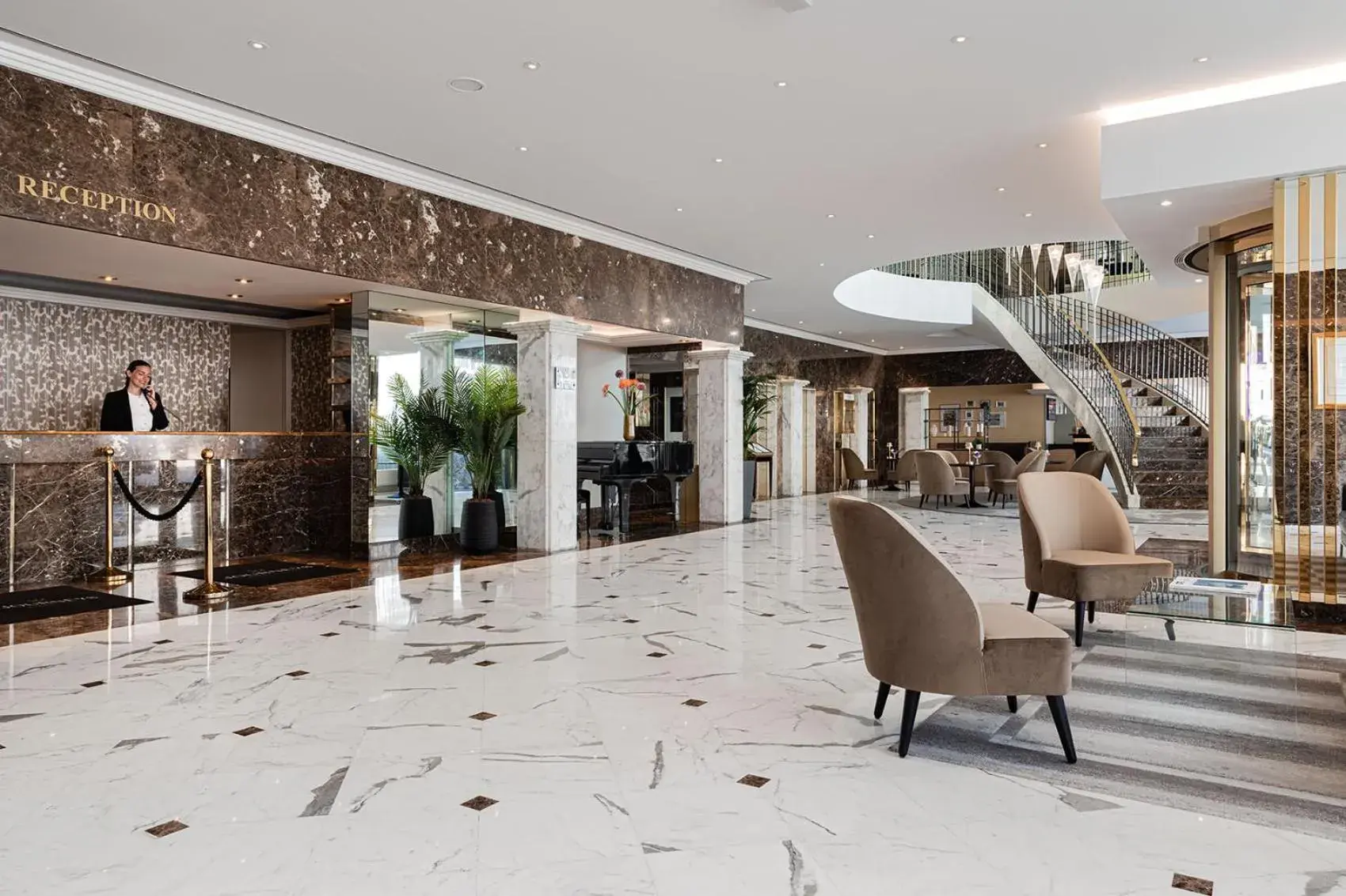 Lobby or reception in Warwick Geneva Lobby or reception in Warwick Geneva