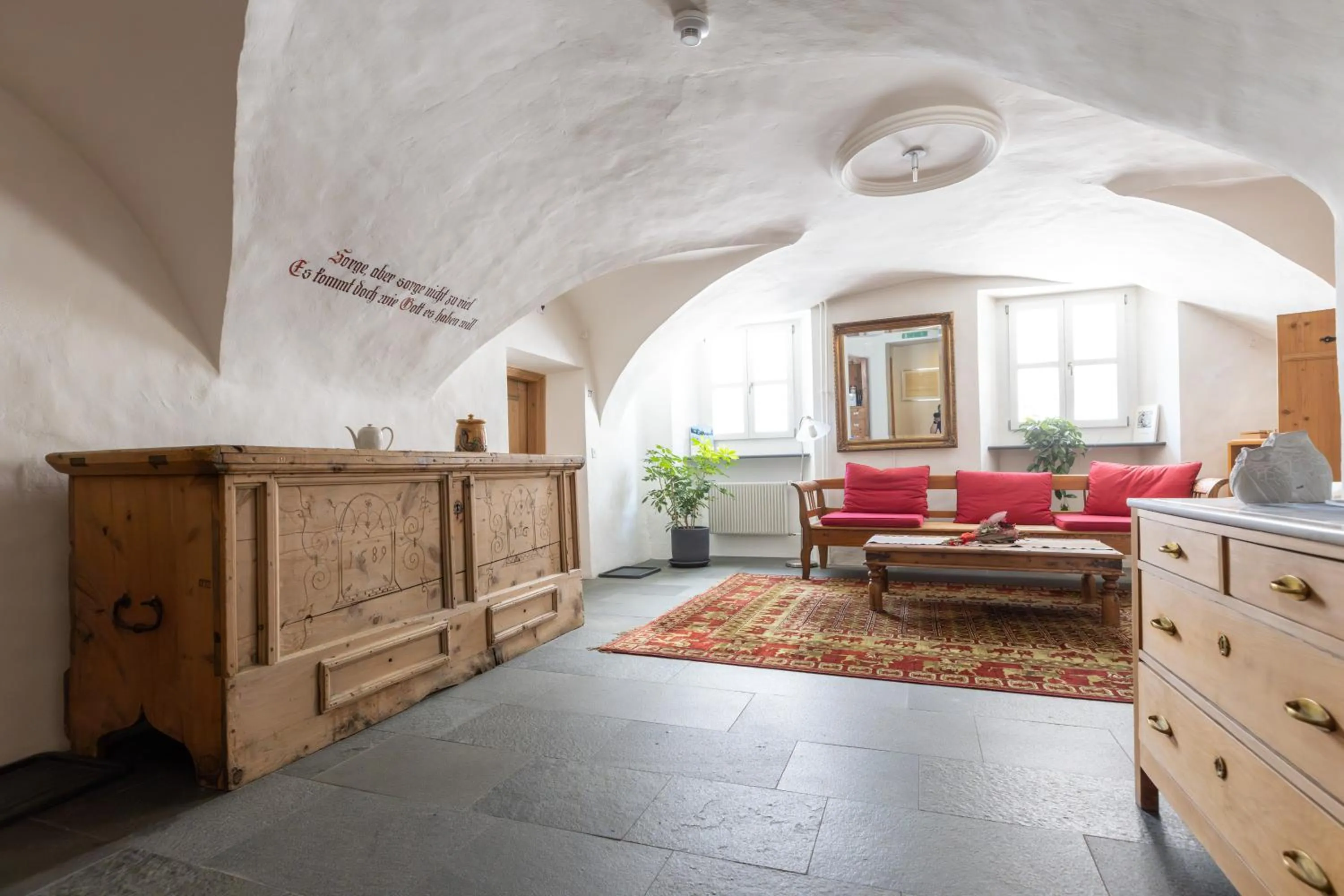 Seating area in Palazzo Mysanus Samedan