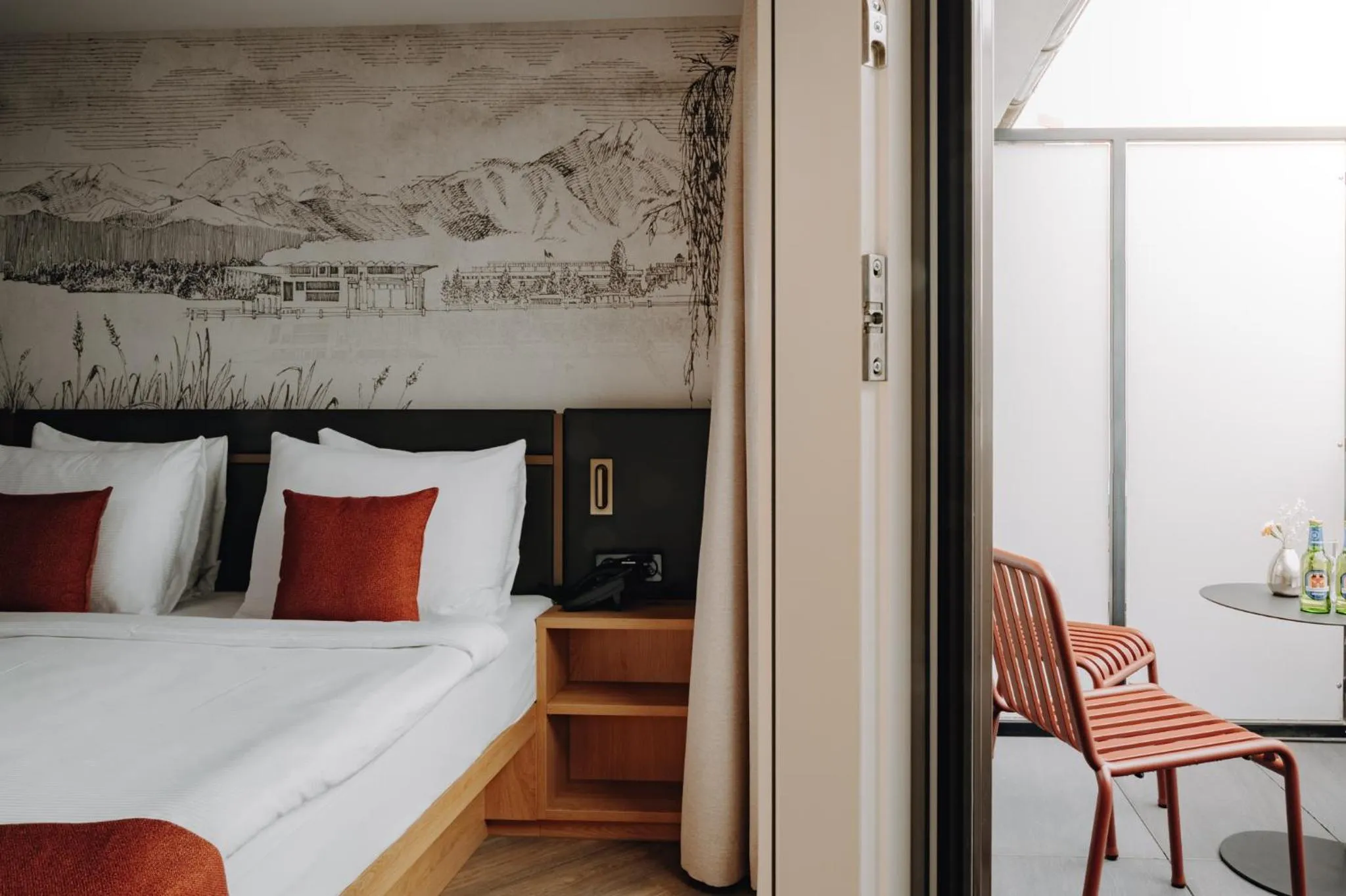 Balcony/Terrace, Bed in AMERON Luzern Hotel Flora