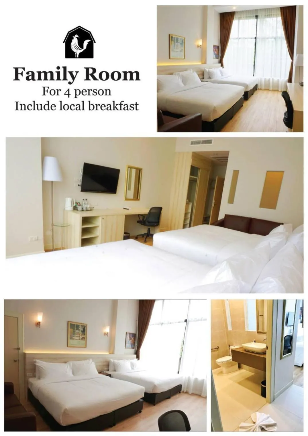 Bed in The Farm House Hotel Ranong