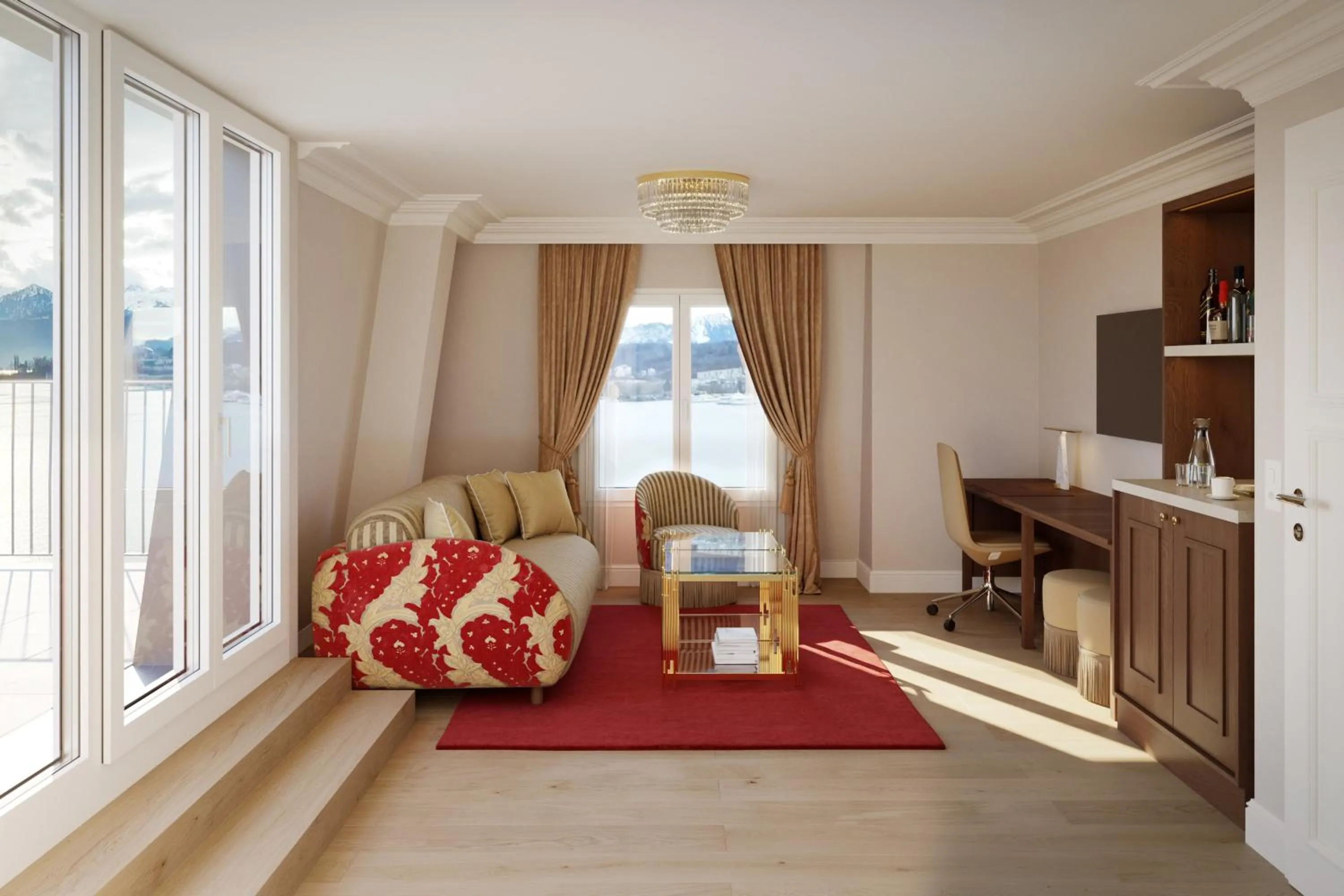Junior Suite with Balcony in Grand Hotel National Luzern