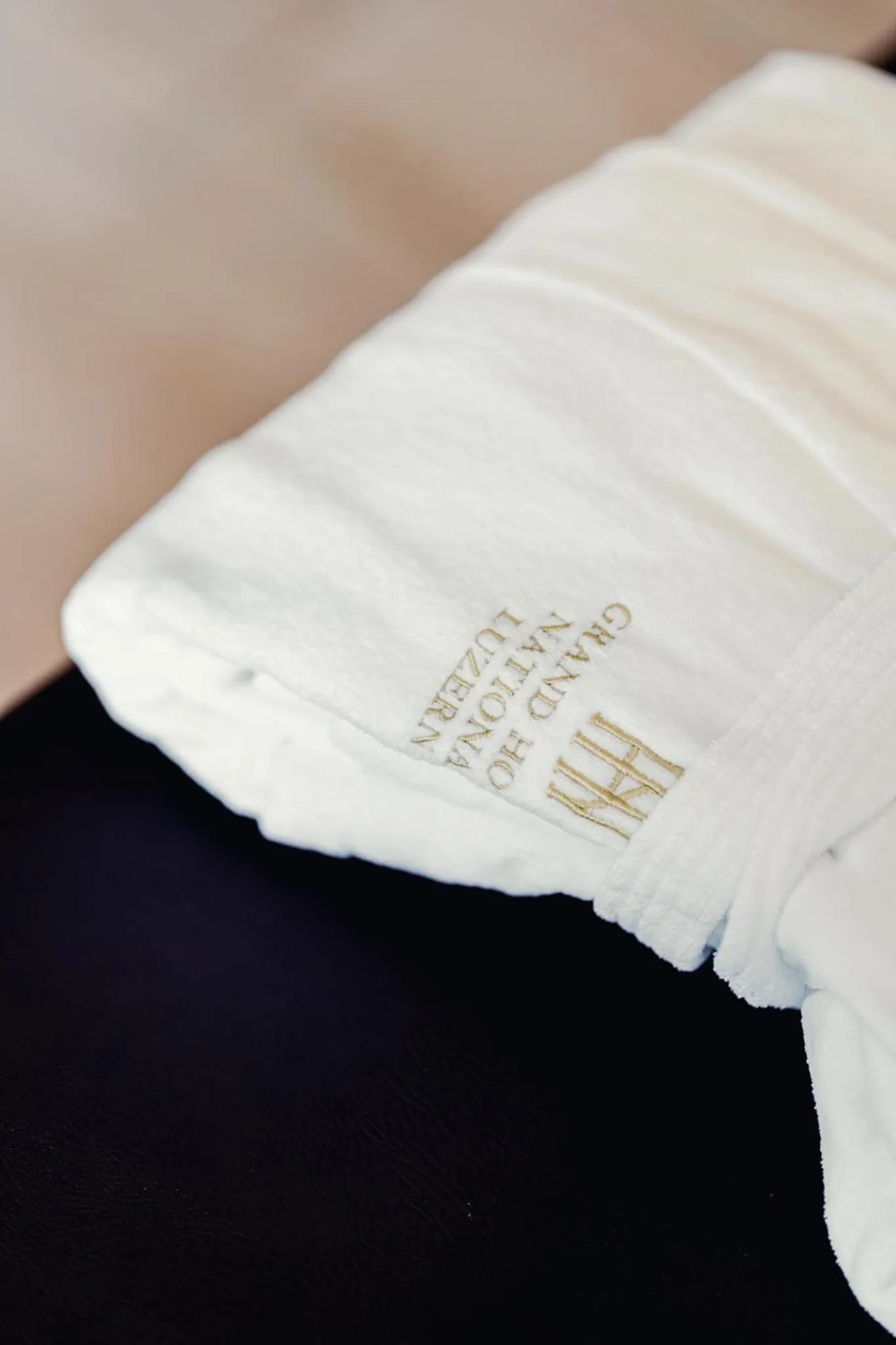 Bathroom, Bed in Grand Hotel National Luzern