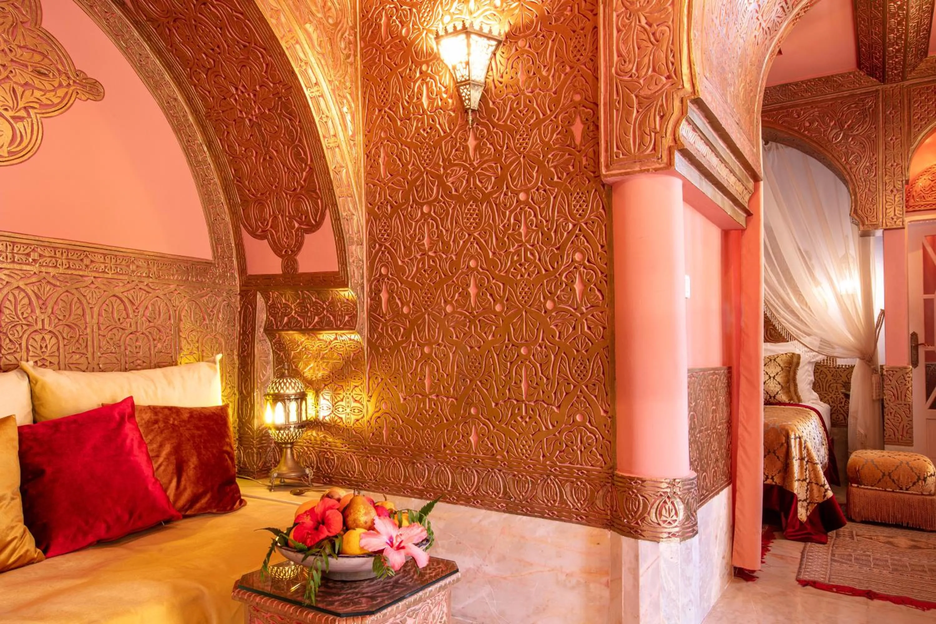 Living room, Bed in Riad Dar El Malaika