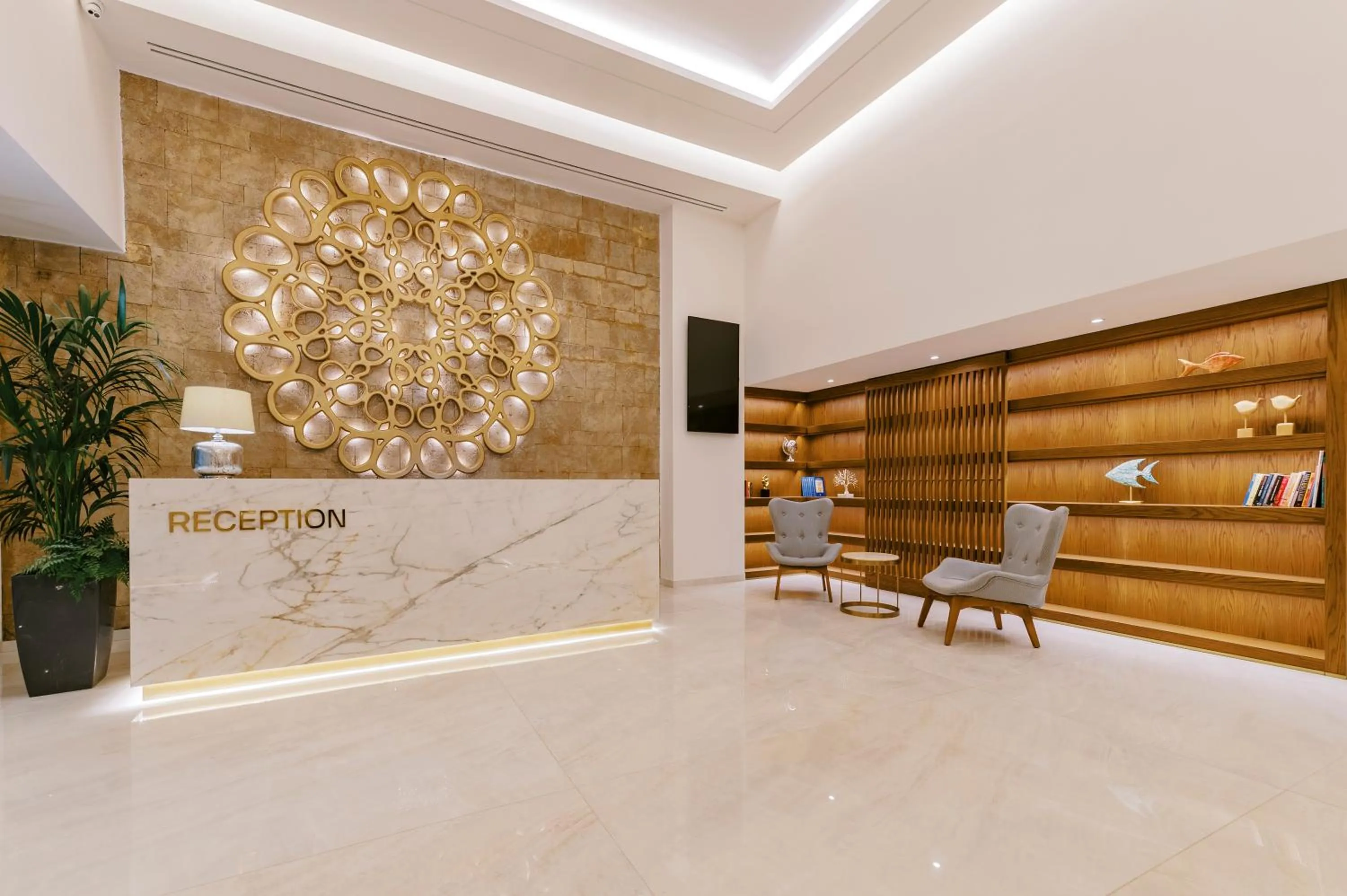 Lobby or reception in Acandia Hotel