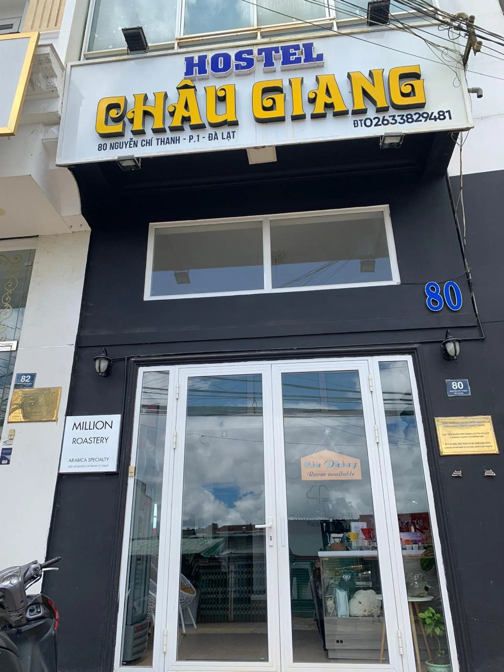 Text overlay in Chau Giang Hotel