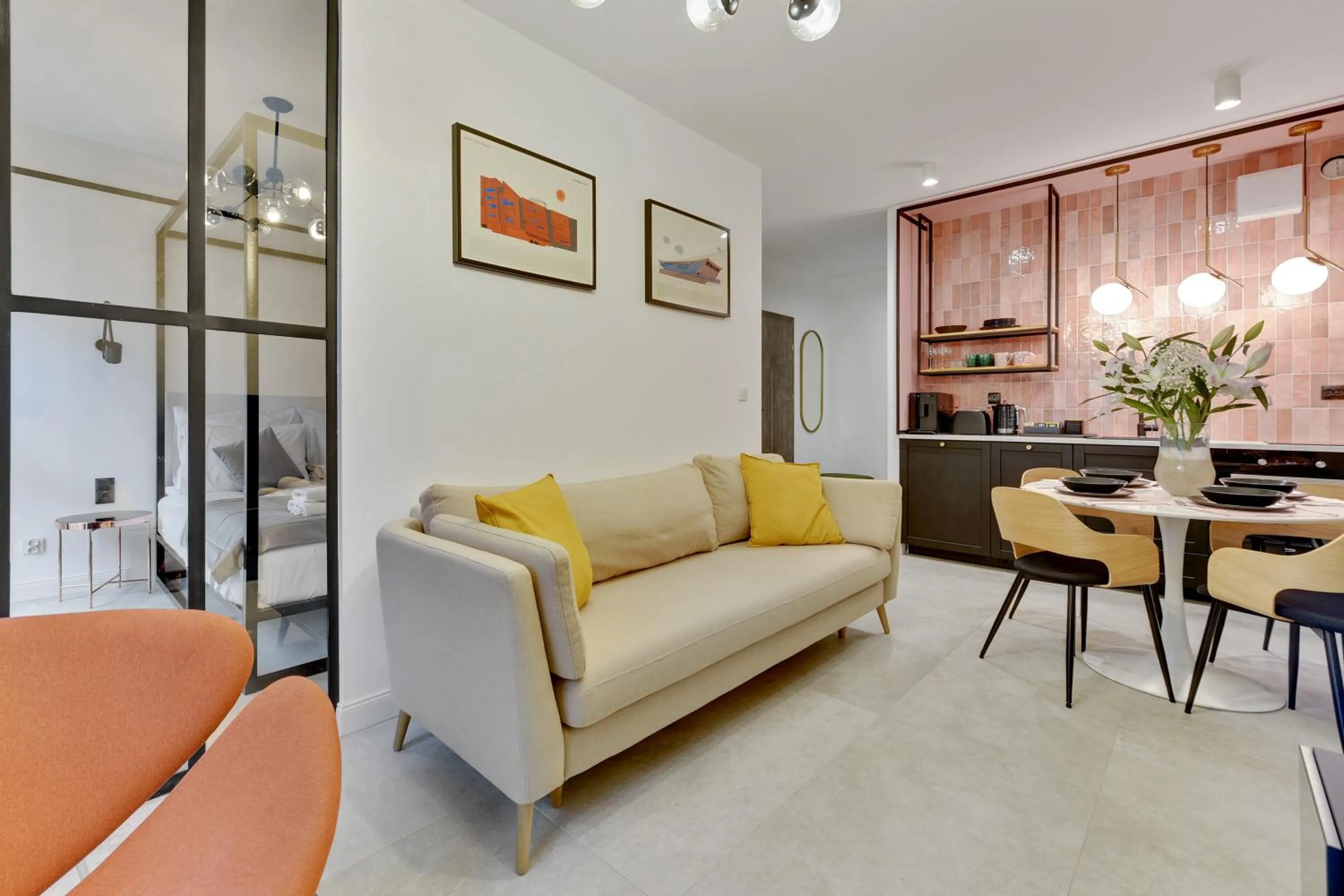 Living room in Aura III Apartments & Free Parking by Downtown Apartments