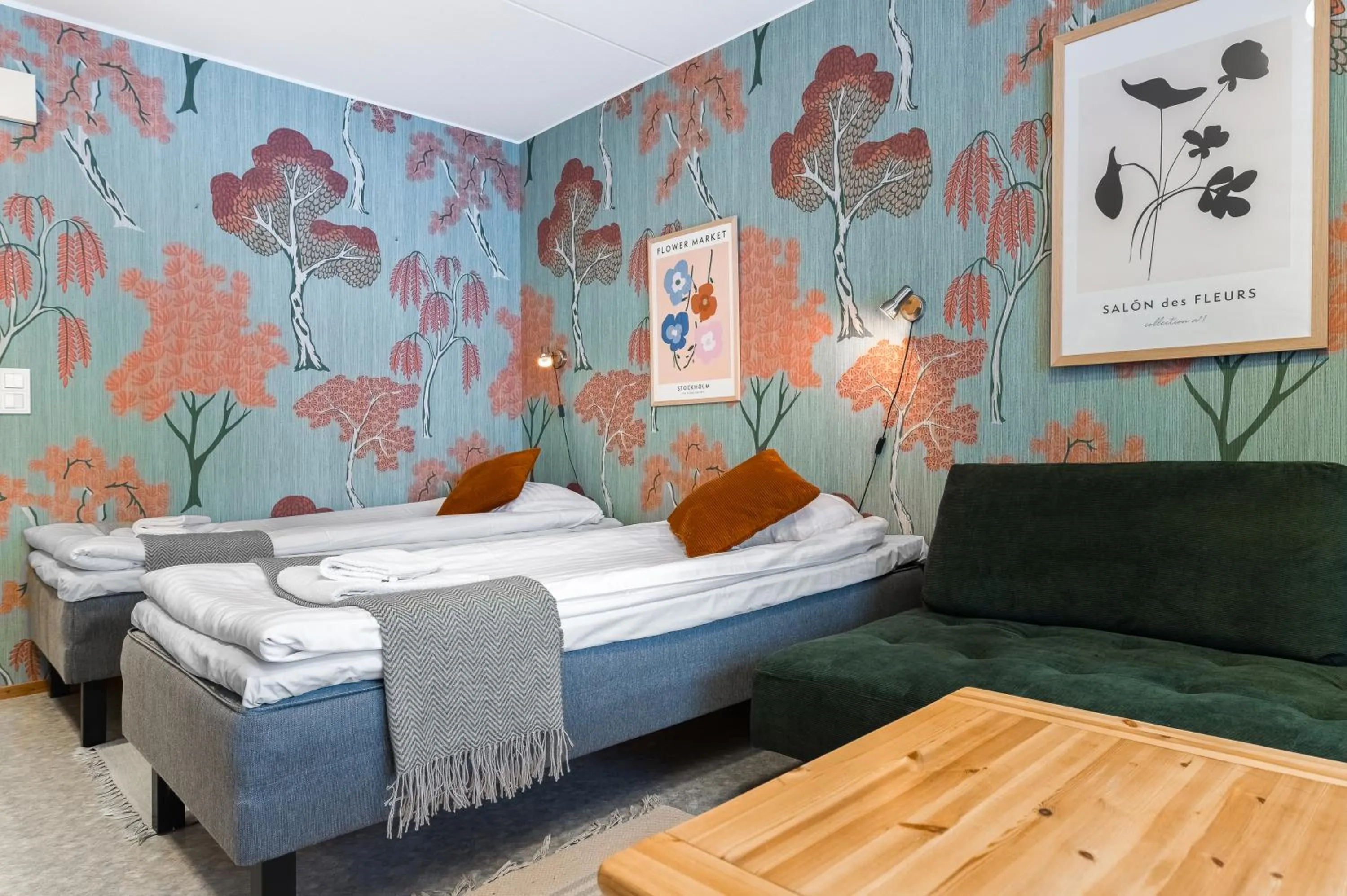 Bed in Hotel Kuusamon Portti