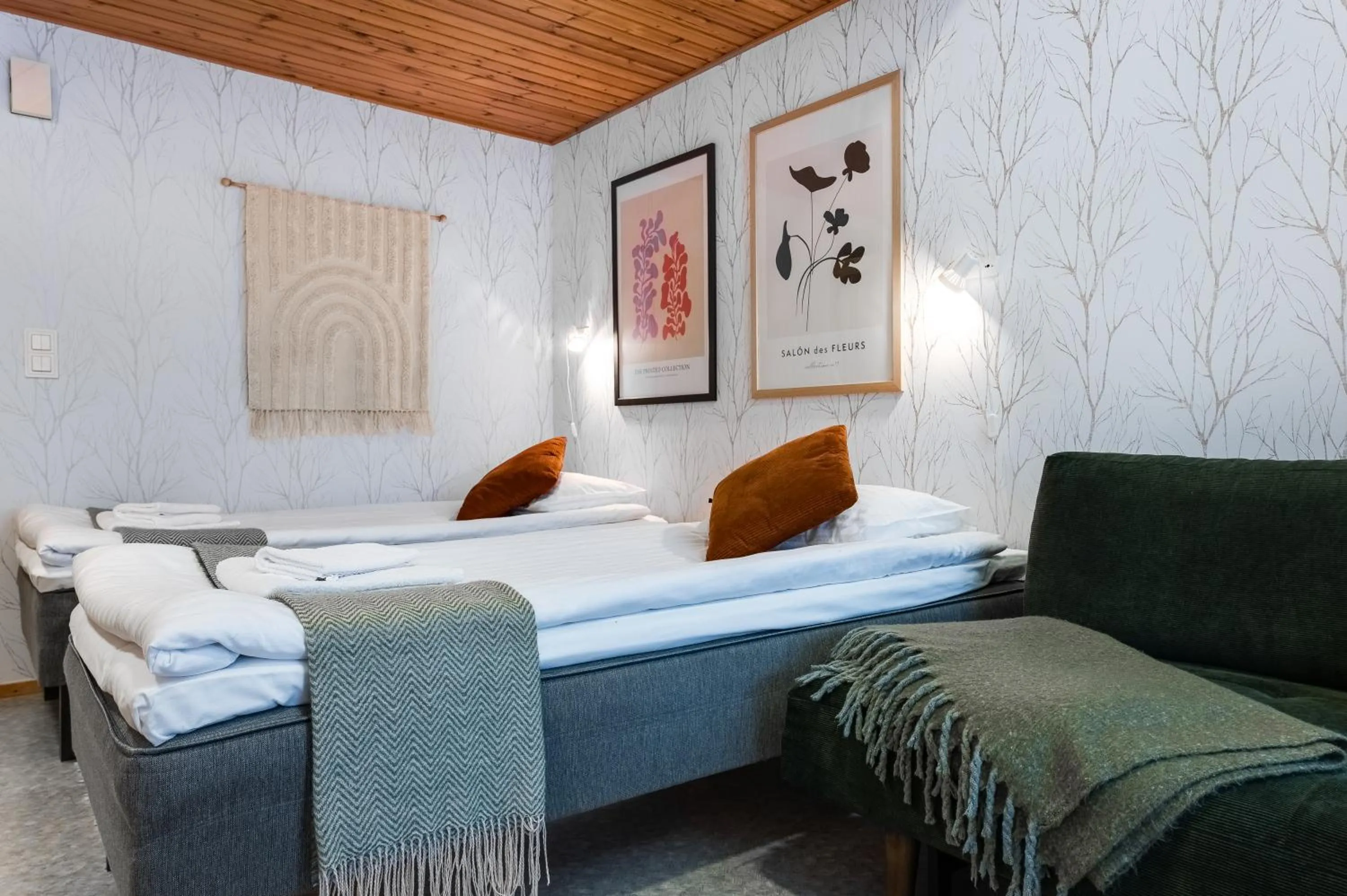 Bed in Hotel Kuusamon Portti