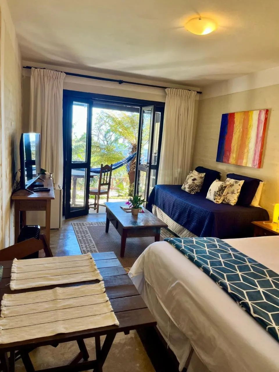 View (from property/room), Bed in Pousada VillaSerrana