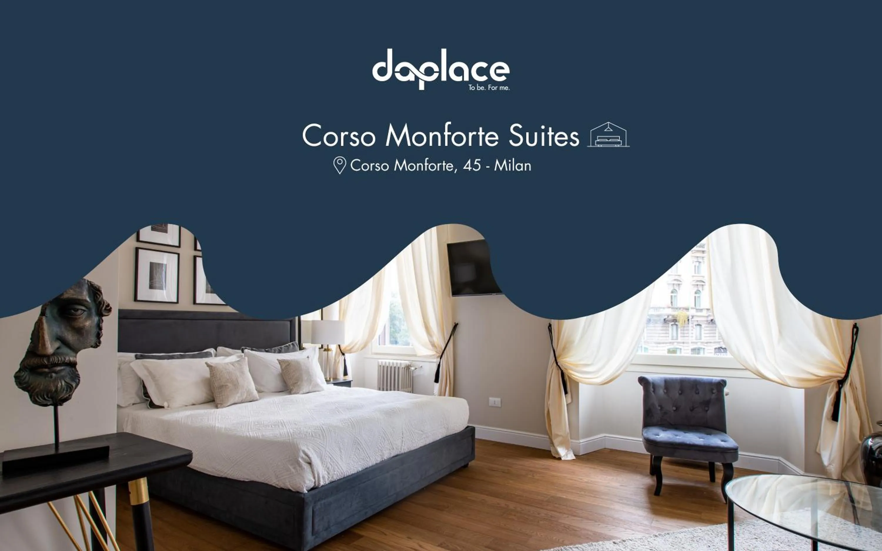 Text overlay, Bed in Daplace - Corso Monforte Suites