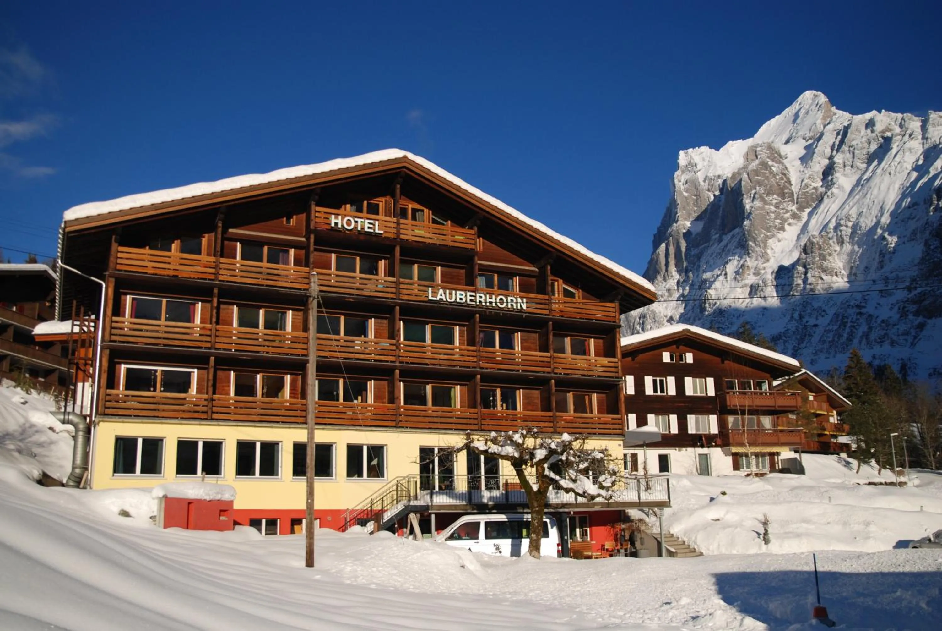 Property building, Winter in Hotel Lauberhorn - Home for Outdoor Activities