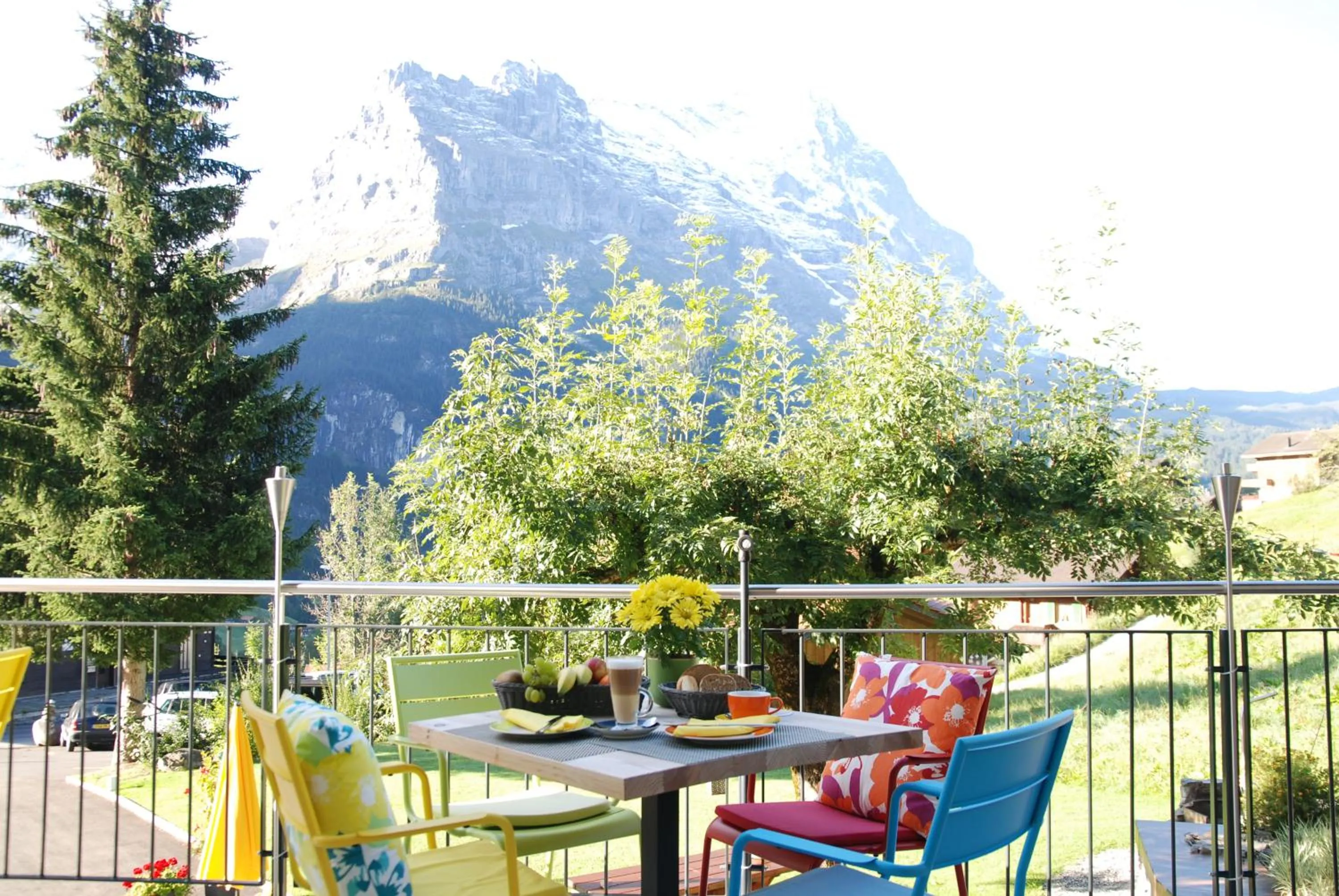 Balcony/Terrace, Mountain View in Hotel Lauberhorn - Home for Outdoor Activities