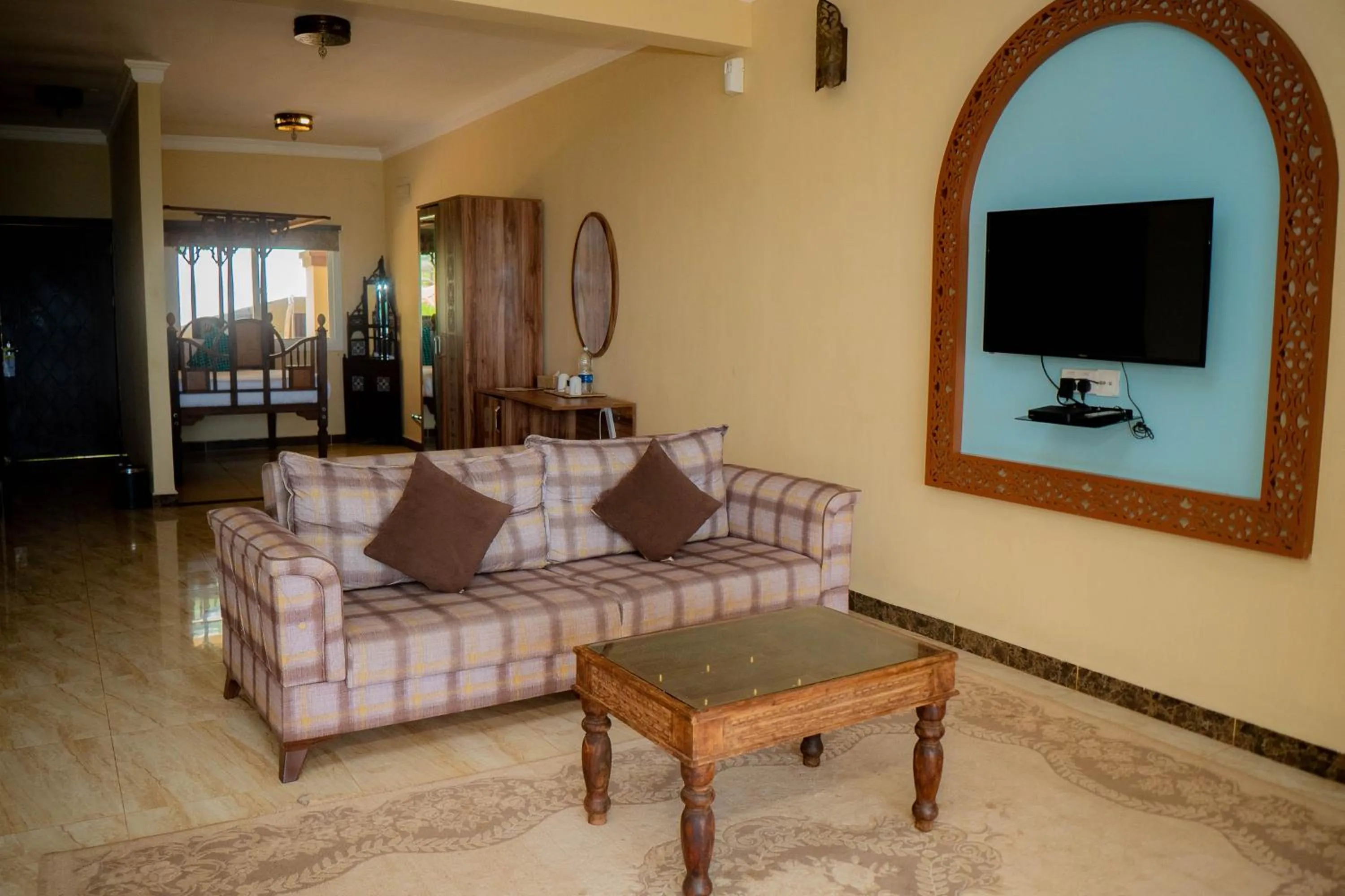 Seating area in Golden Palm Boutique Zanzibar