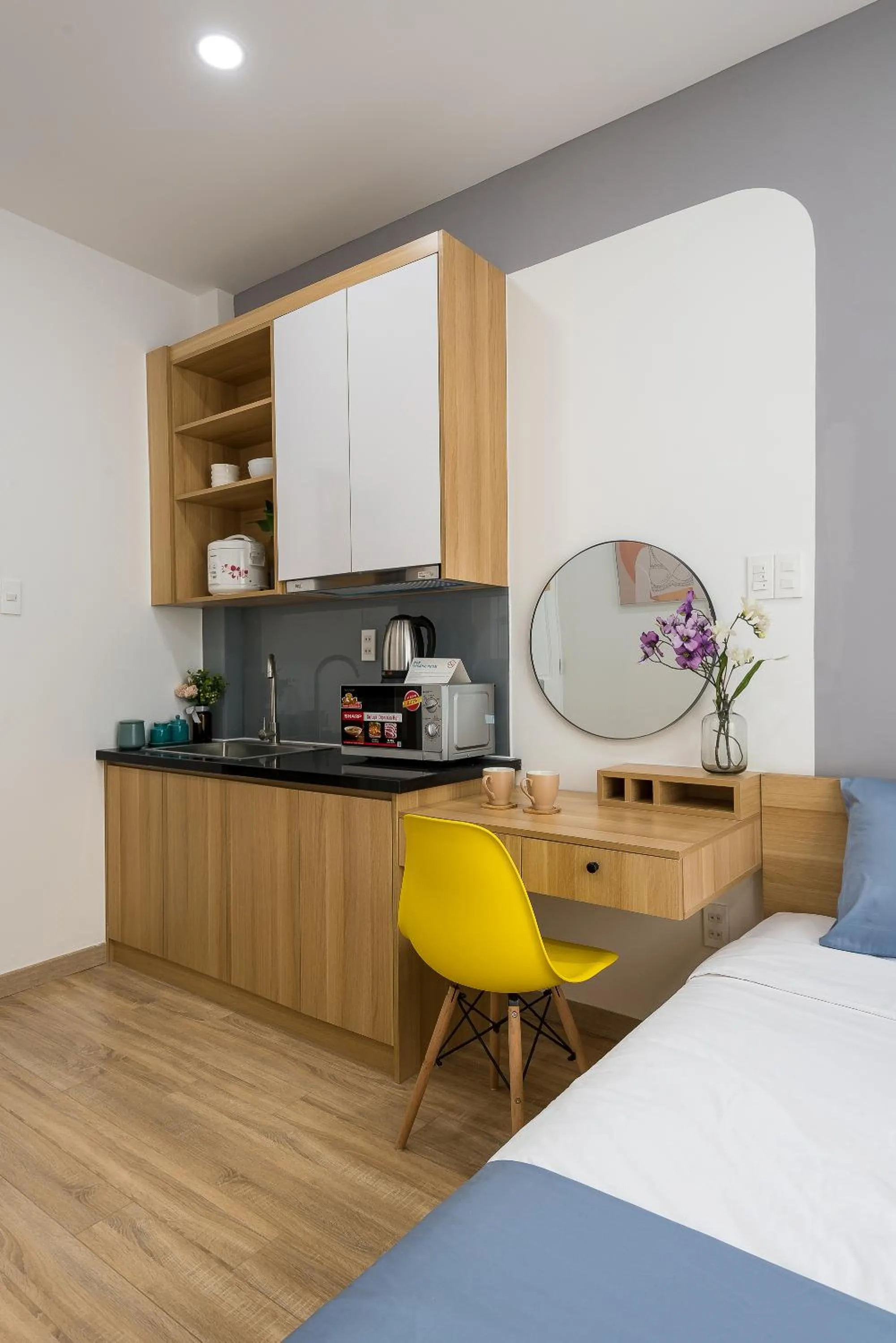 Kitchen or kitchenette, Bed in Cozrum Homes Ambera House