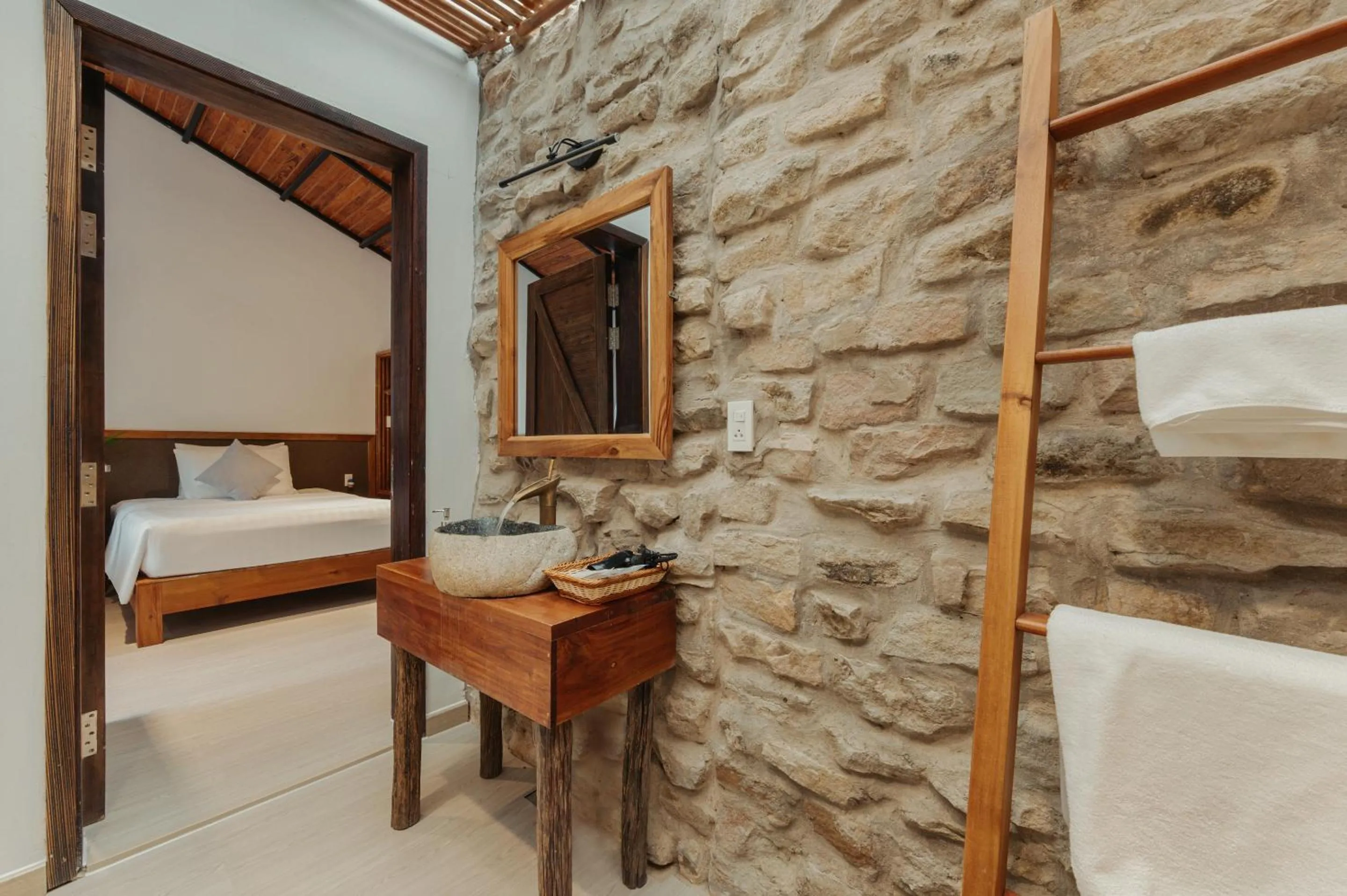 Bathroom, Bed in M Village Phu Quoc