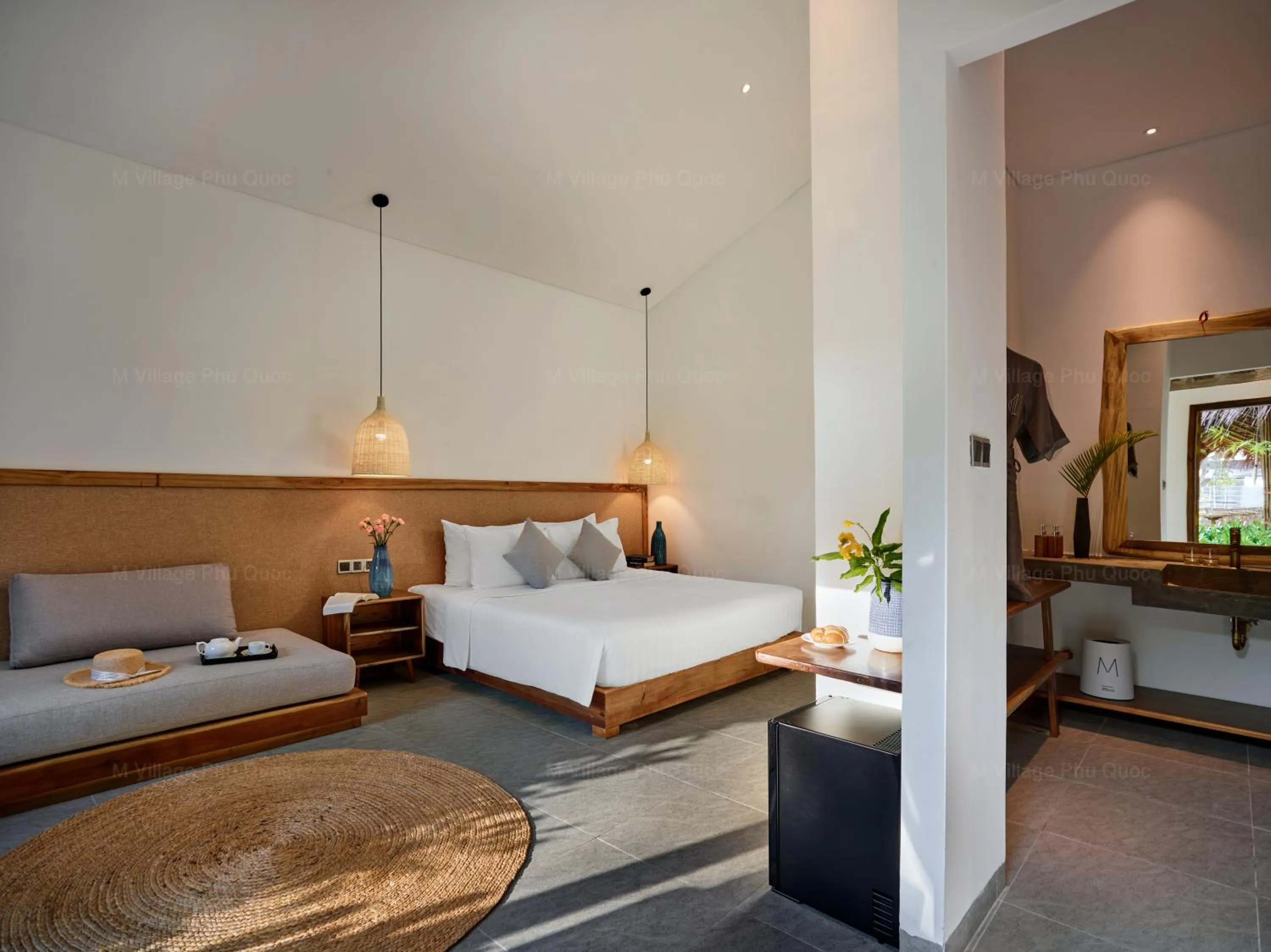 Bathroom, Bed in M Village Phu Quoc