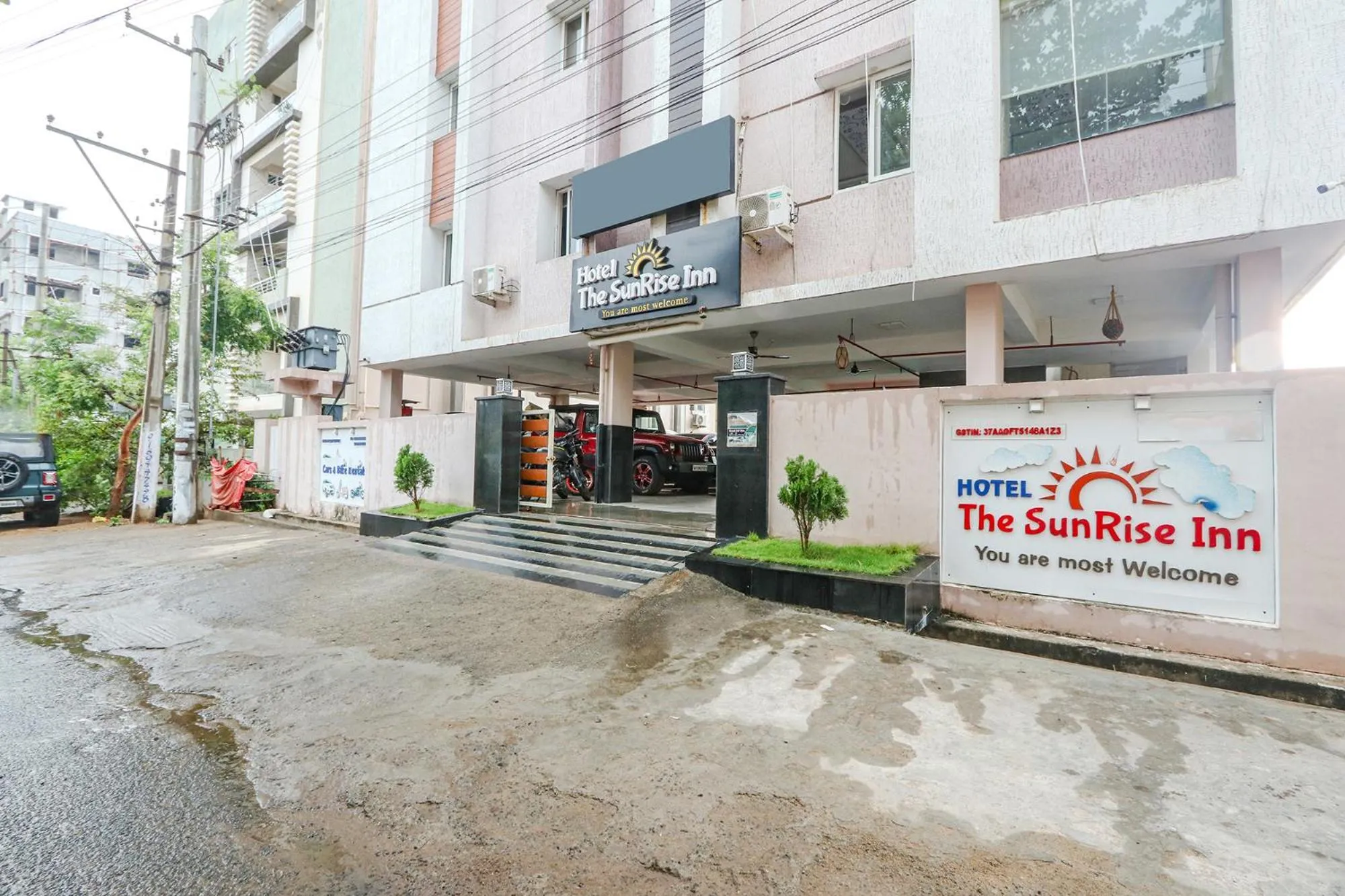 Facade/entrance in Via The Sunrise Inn - Nr Gayatri Vidya Parishad College of Engineering