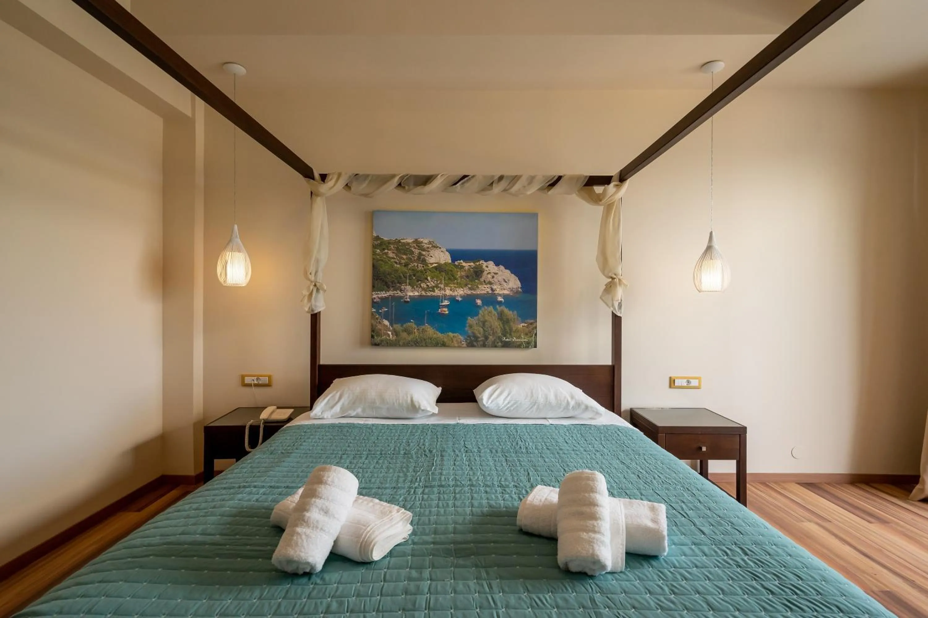 Bedroom, Bed in Ladiko Suites - Faliraki