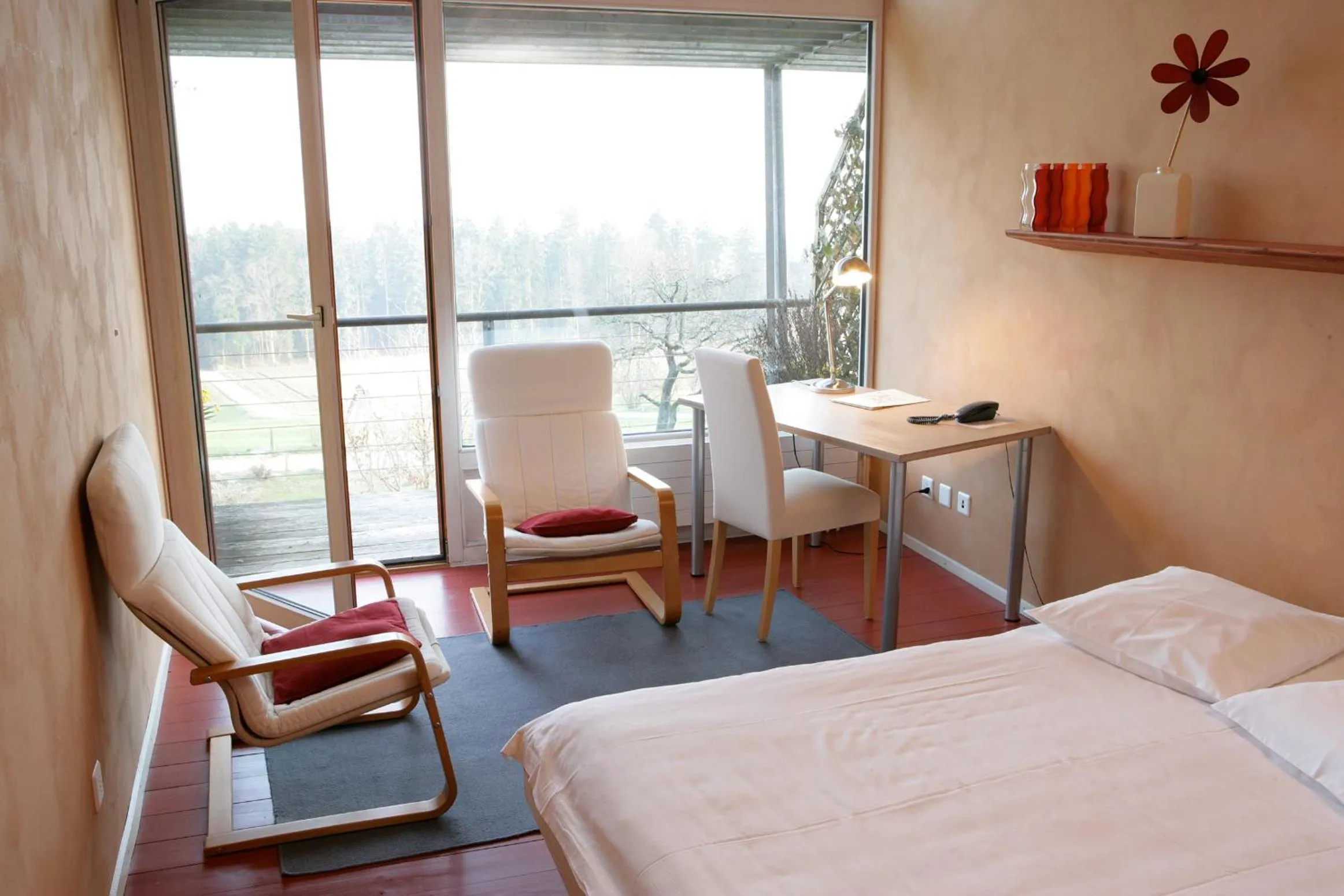 Balcony/Terrace, Bed in EcoHotel L’Aubier