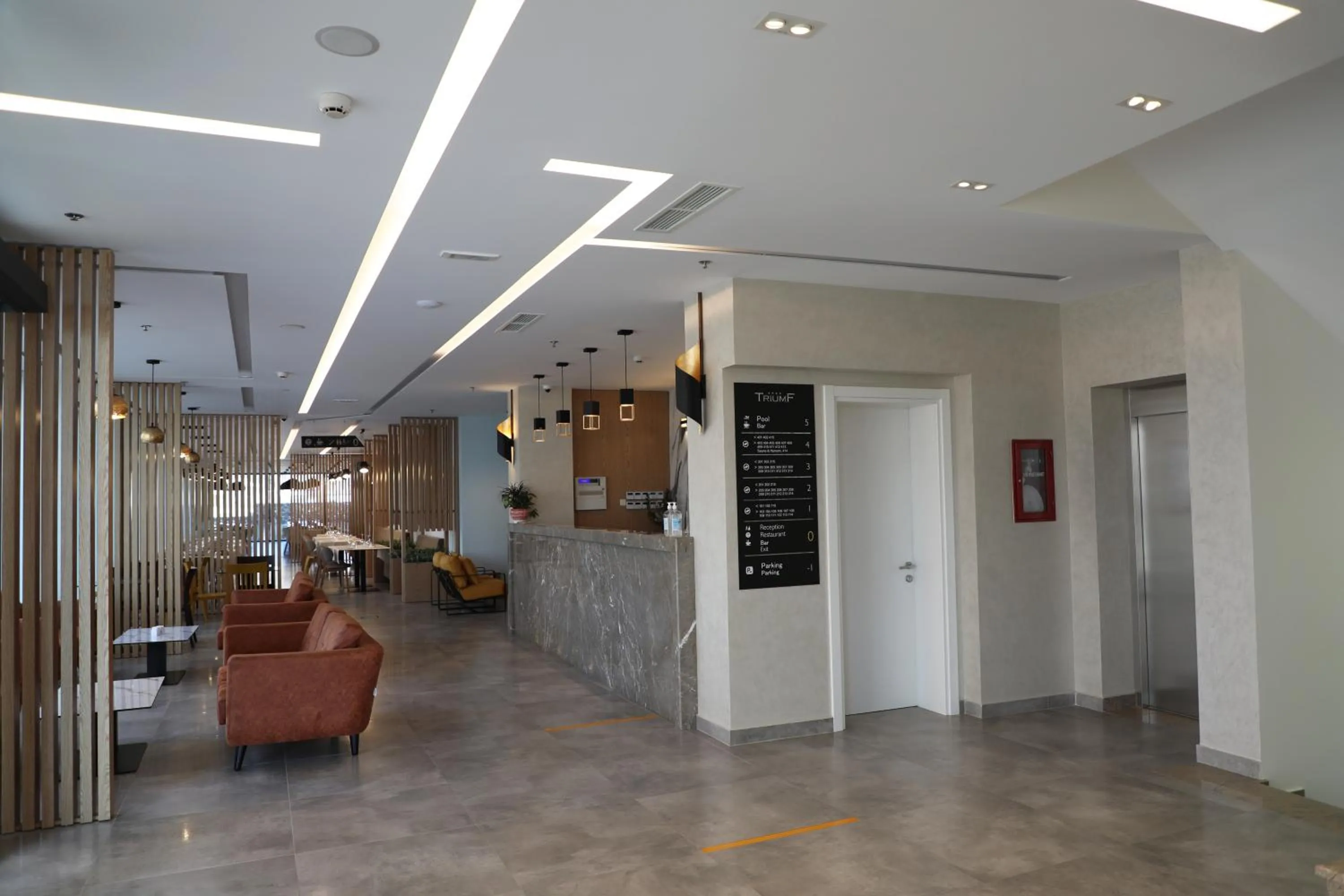 Lobby or reception in Hotel Triumf Shengjin
