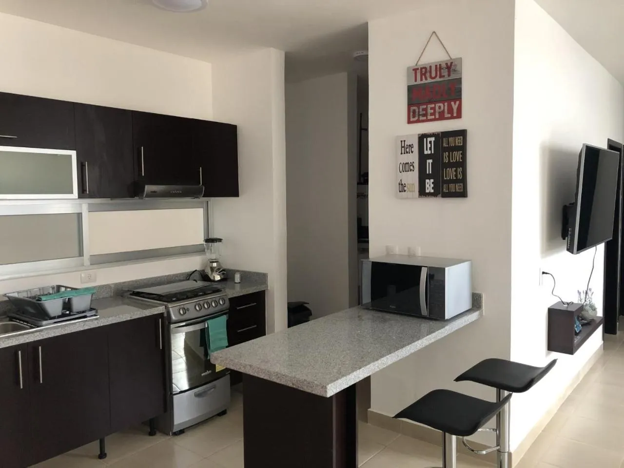 Kitchen or kitchenette in PLAYA SUITES apartment