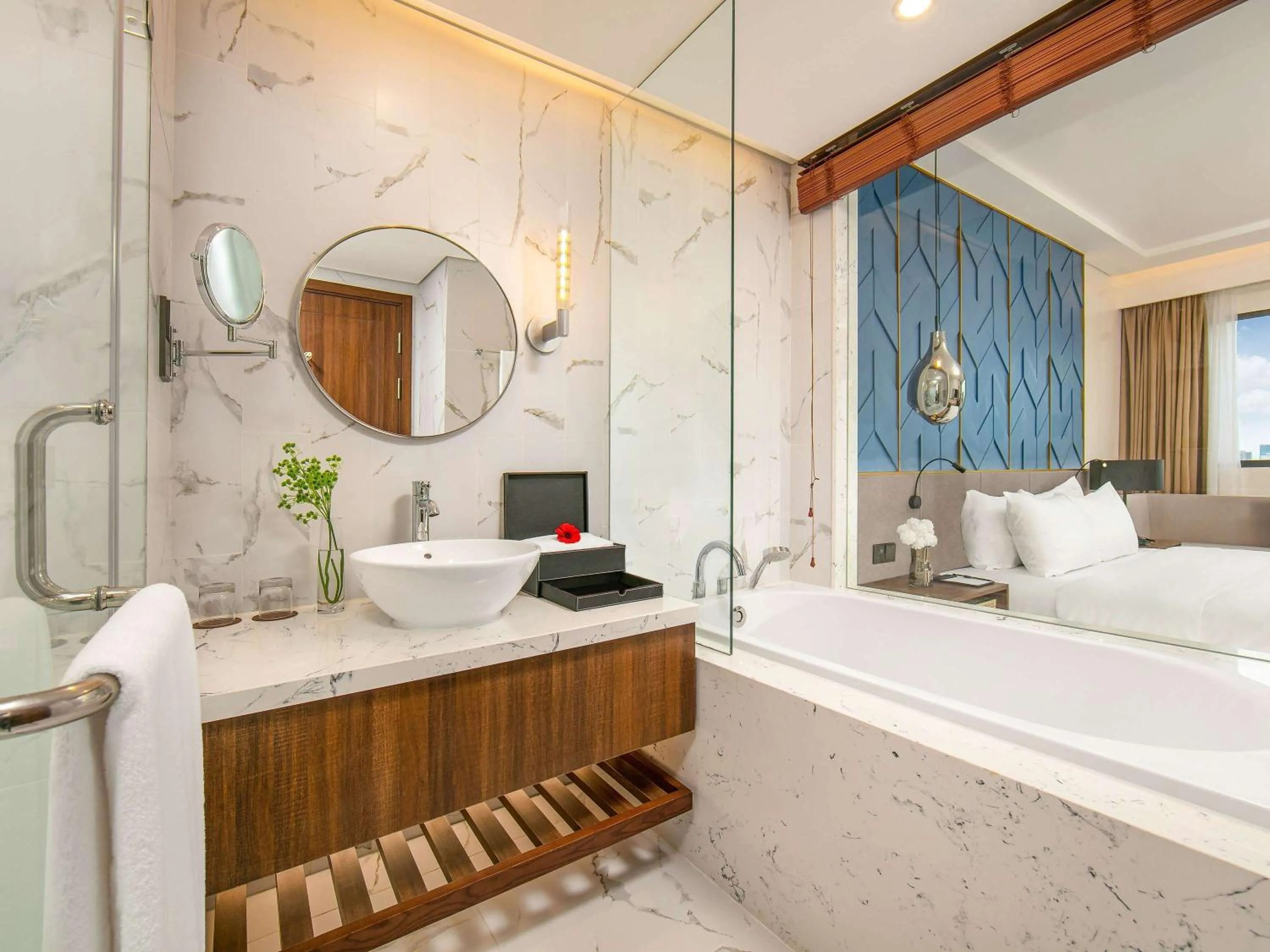 Bathroom, Bed in Eastin Hotel & Residences Hanoi