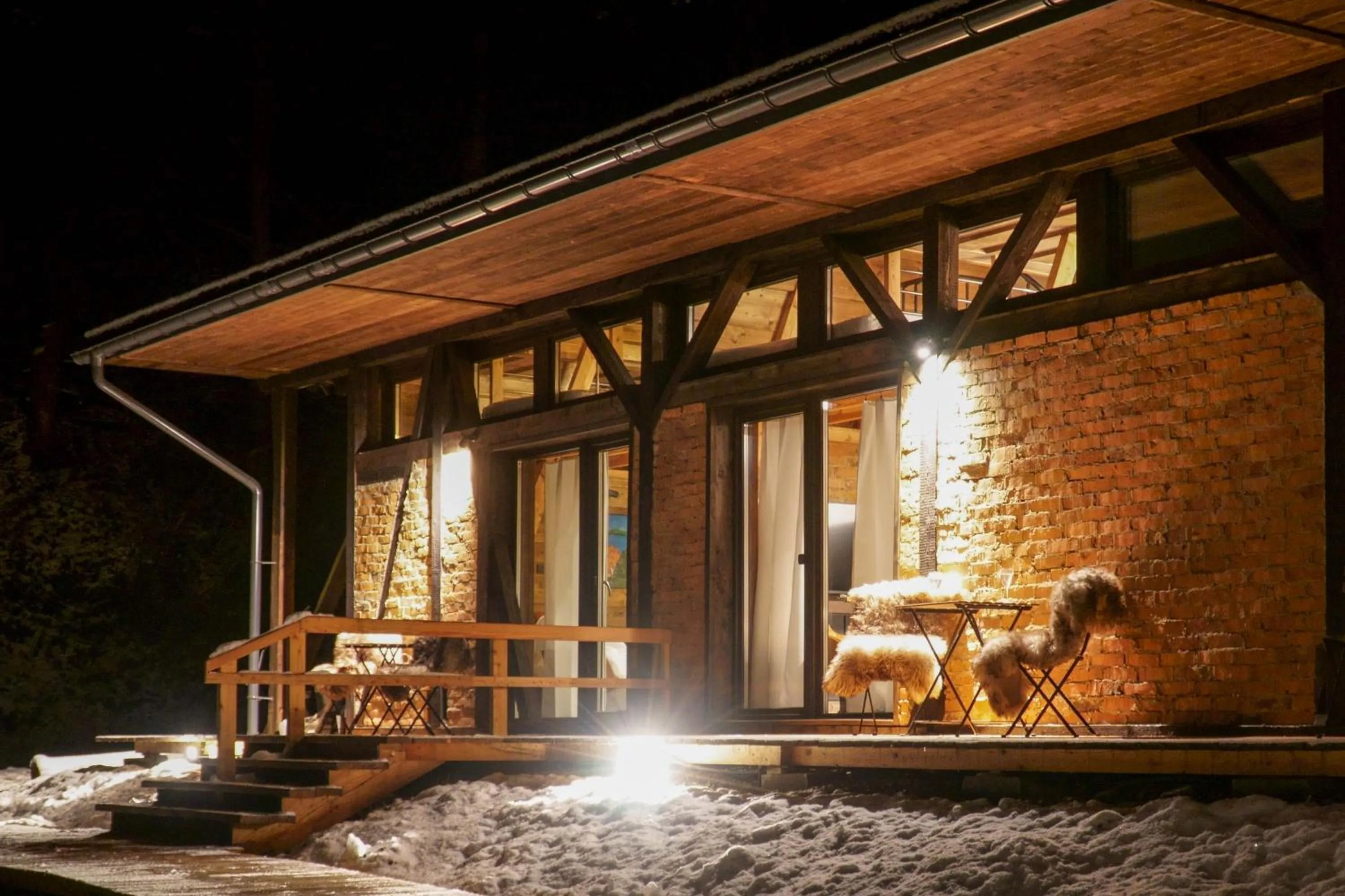 Balcony/Terrace in Novosiele Lifestyle Apartments - nad górską rzeką - Strefa relaksu sauna jacuzzi - Bieszczady