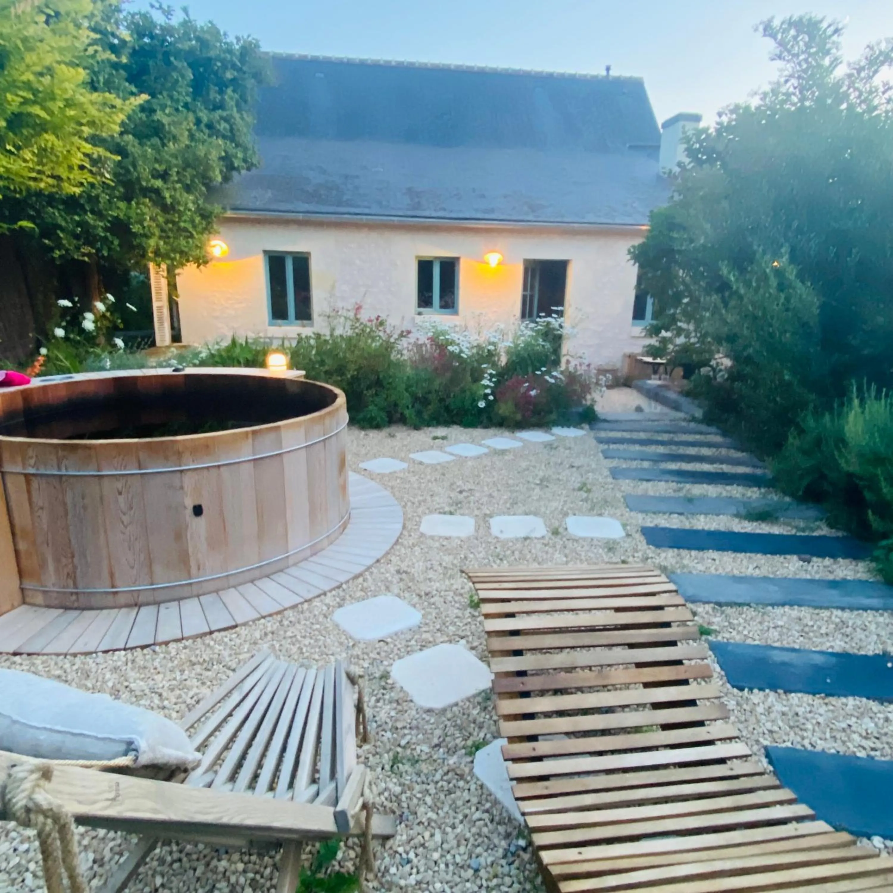 Balcony/Terrace in L'écrin de verdure GITE VERVEINE