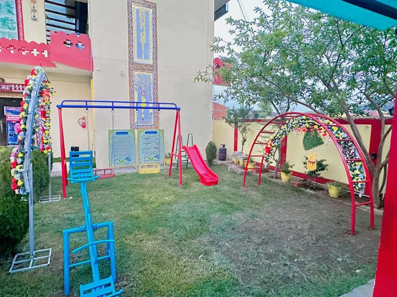 Children play ground in Bundeli Farm Resort & Banquet Orchha