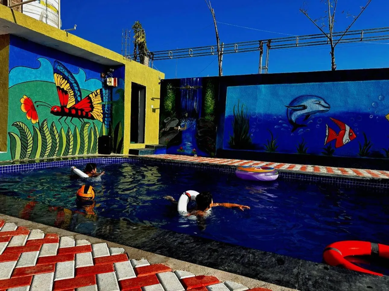 Pool view in Bundeli Farm Resort & Banquet Orchha